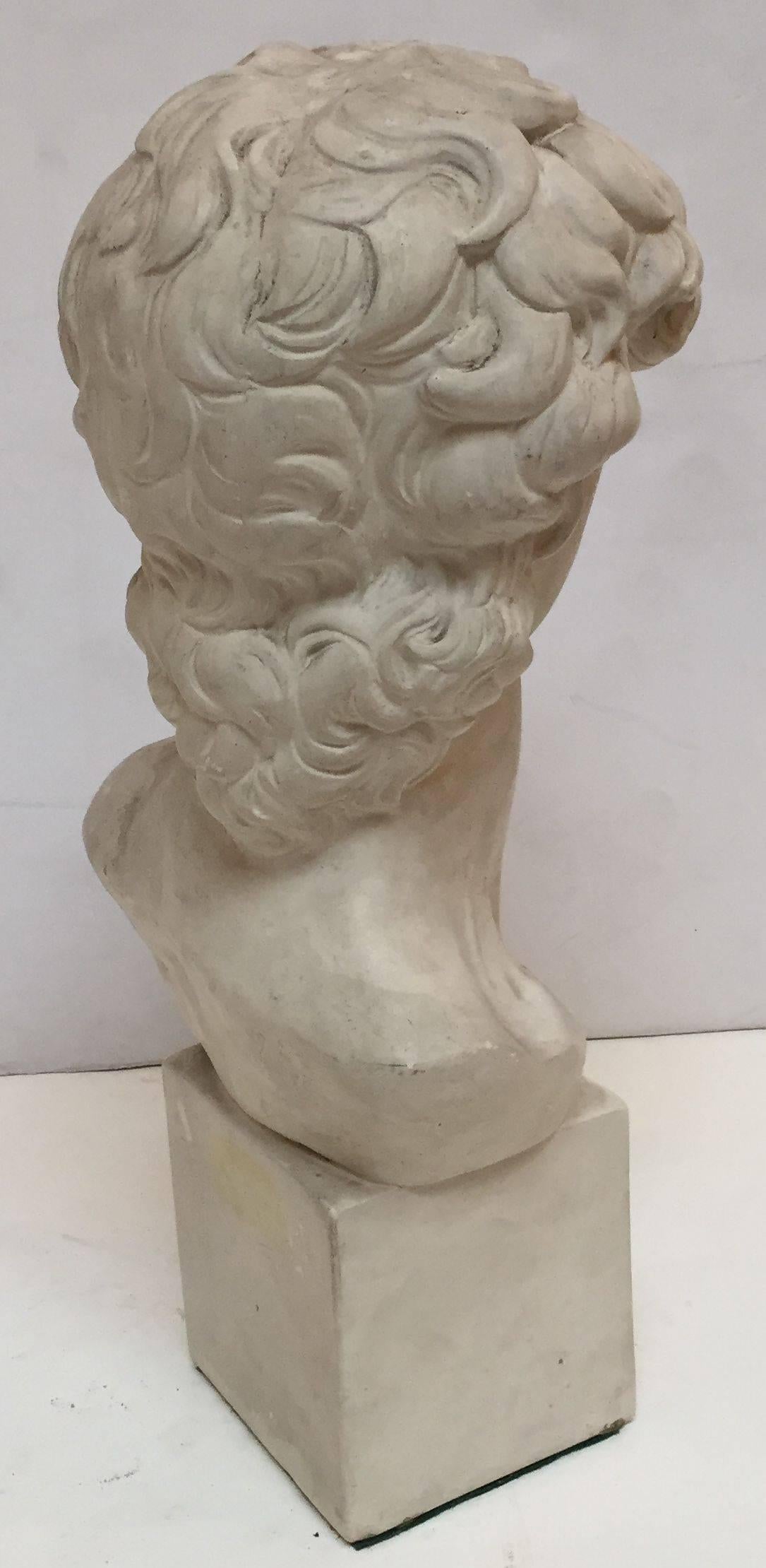 English Plaster Bust of Michelangelo's David In Excellent Condition In Austin, TX