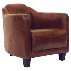 French Leather Aviator Club or Lounge Chair
