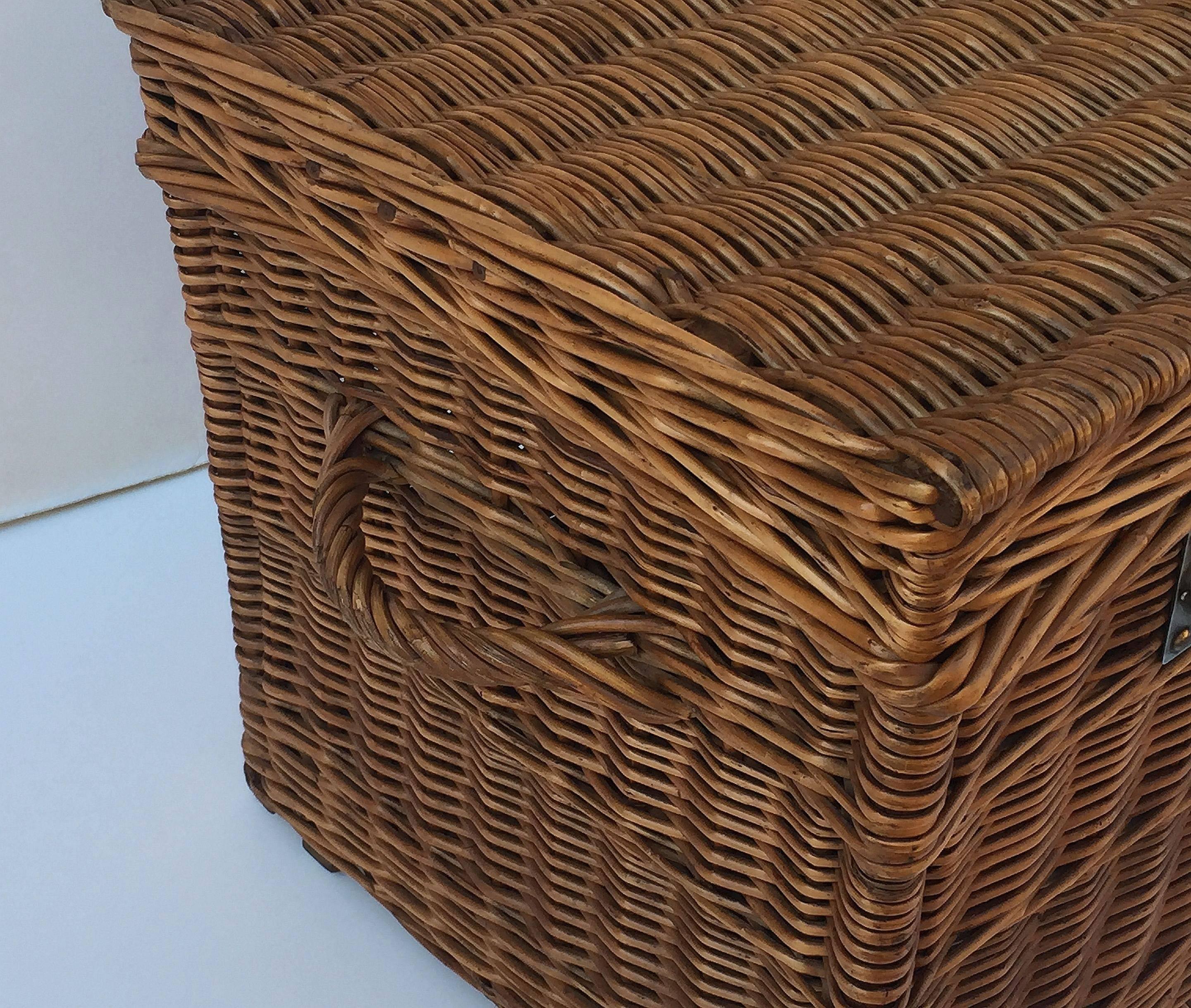 Large French Willow Basket Hamper at 1stDibs