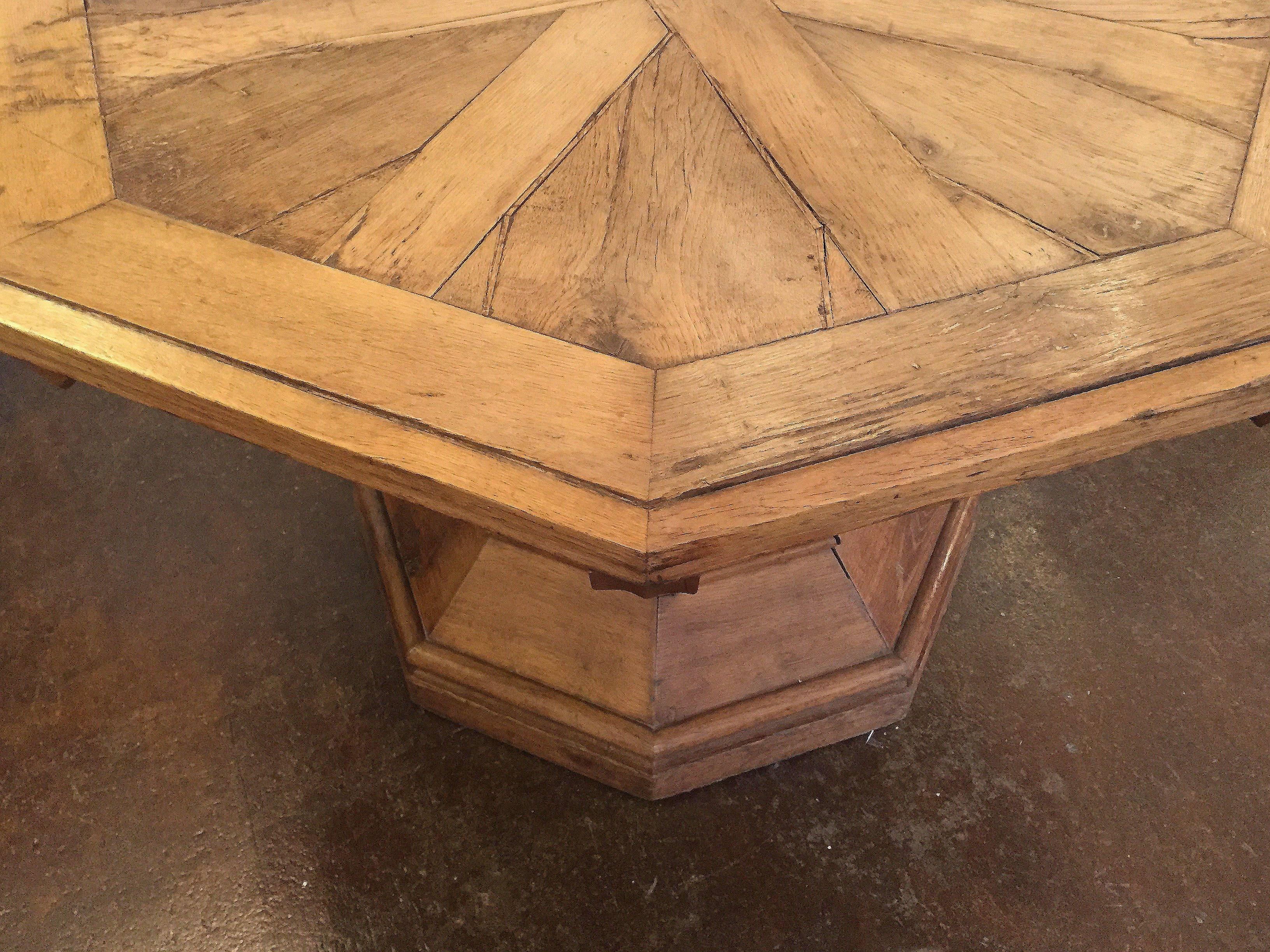 English Country House Center Table with Octagonal Top 4
