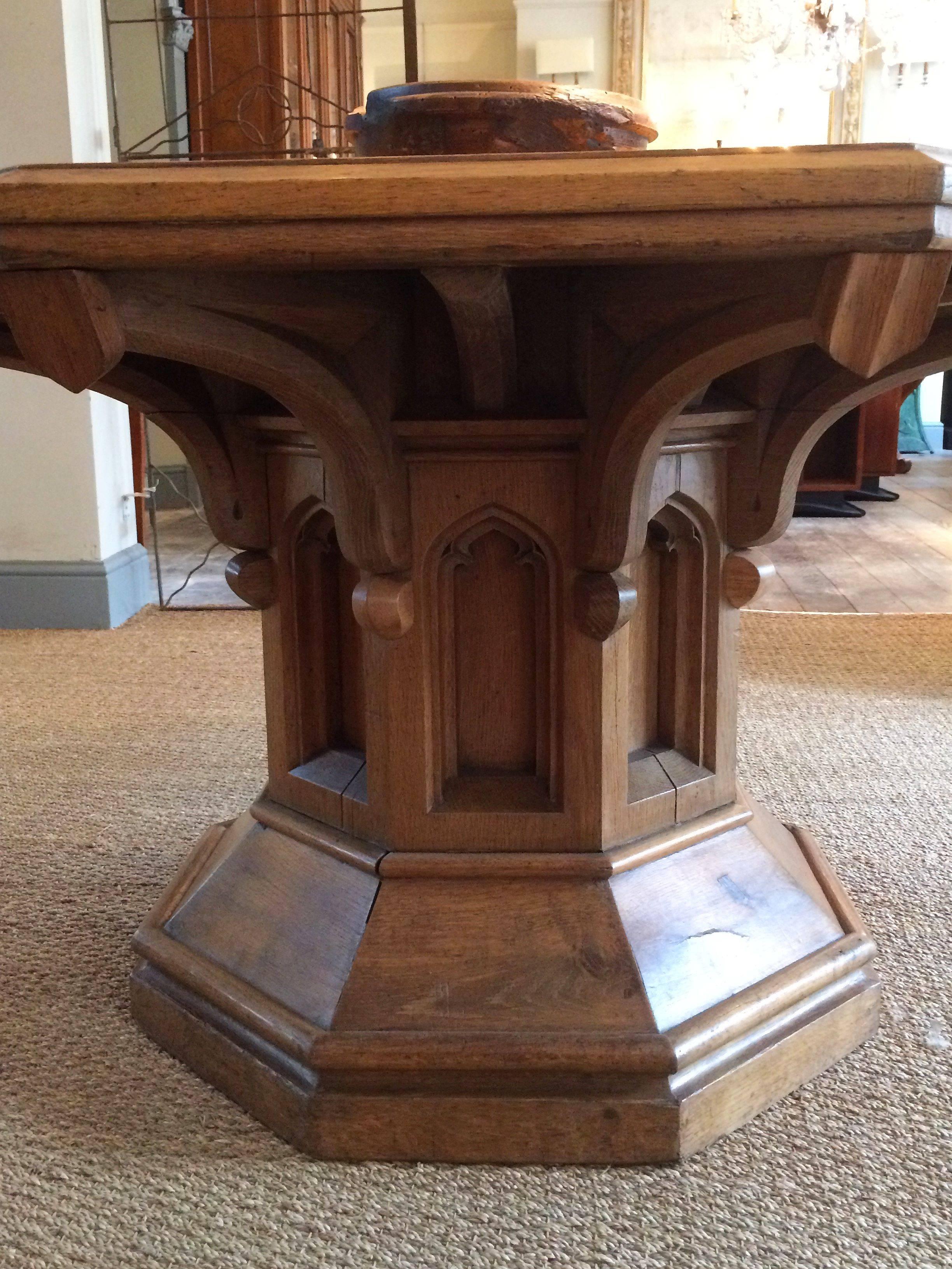 English Country House Center Table with Octagonal Top 3