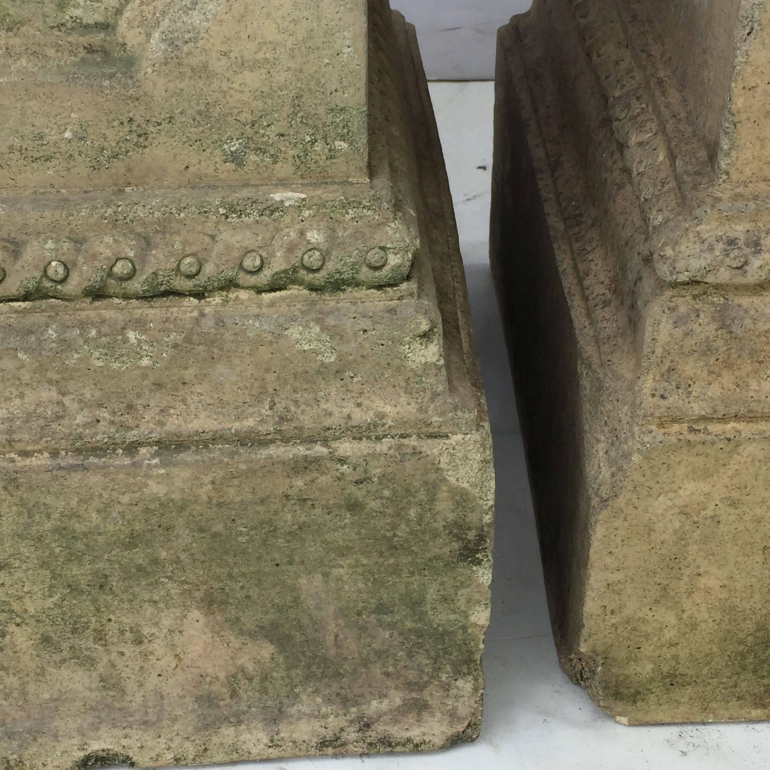 Pair of 19th Century English Terra Cotta Garden Pedestal Plinths 5