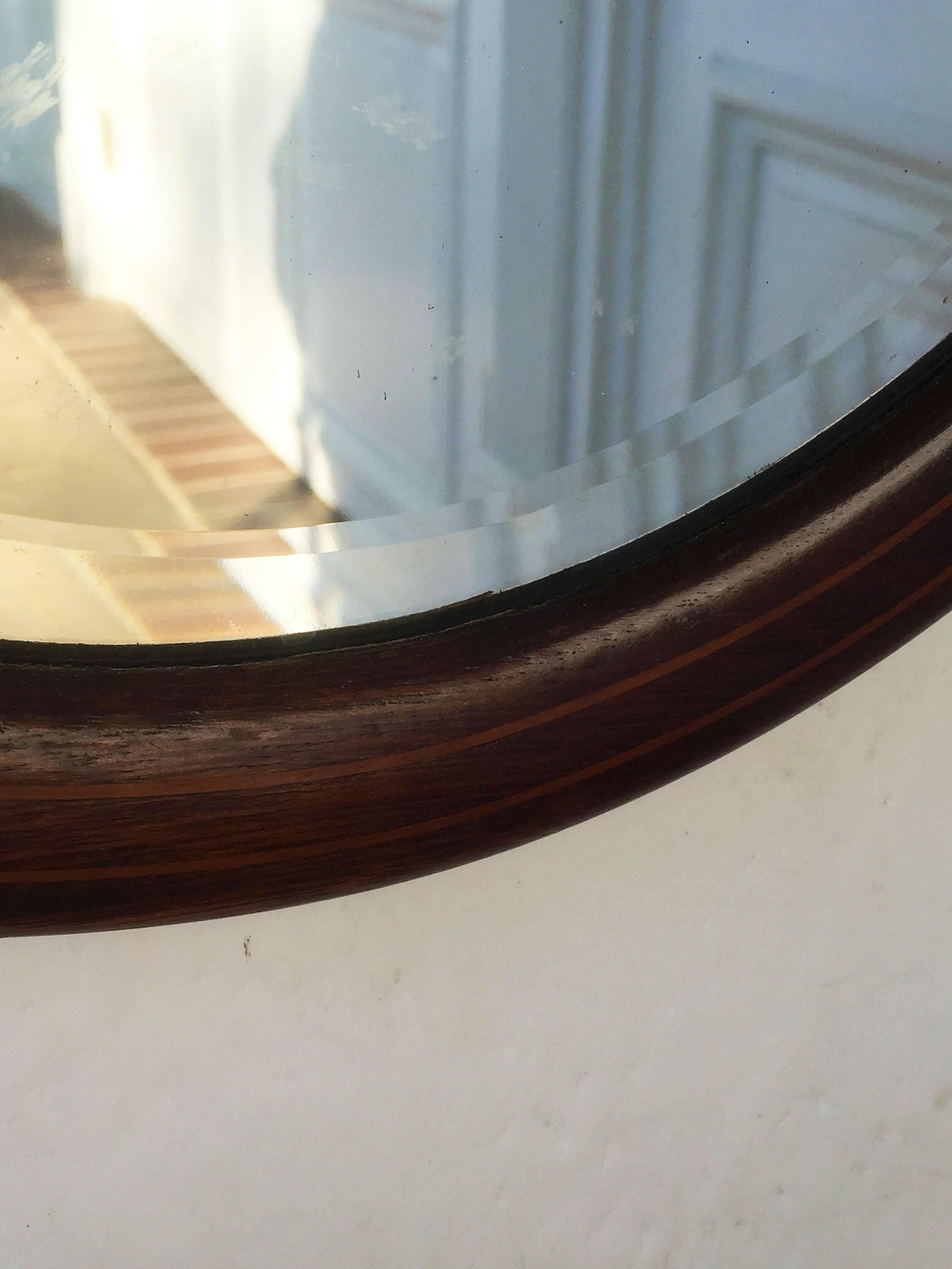 Inlay English Oval Parlour Mirror of Inlaid Mahogany (20