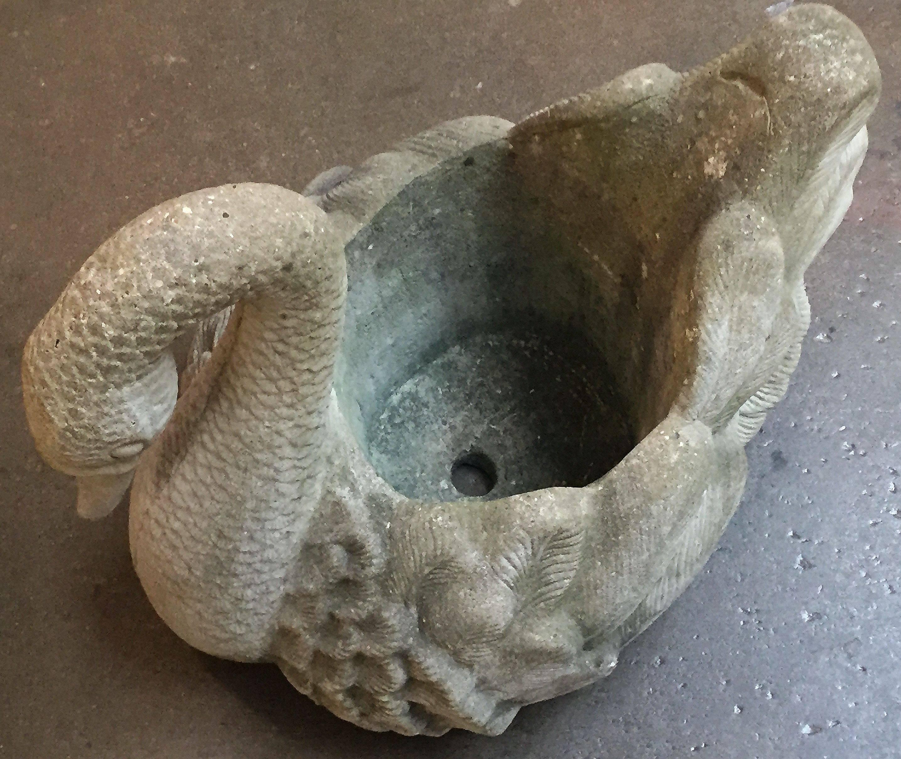 Large English Garden Stone Planter of a Swan 4