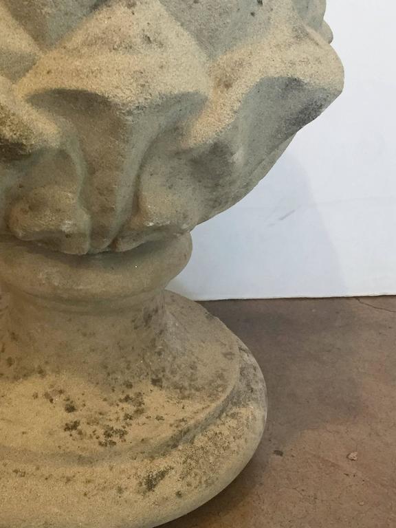 Pair of Large English Garden Stone Finials, Priced Individually For
