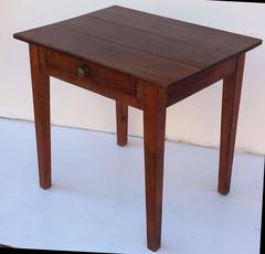 French Cherry Side Table with Drawer