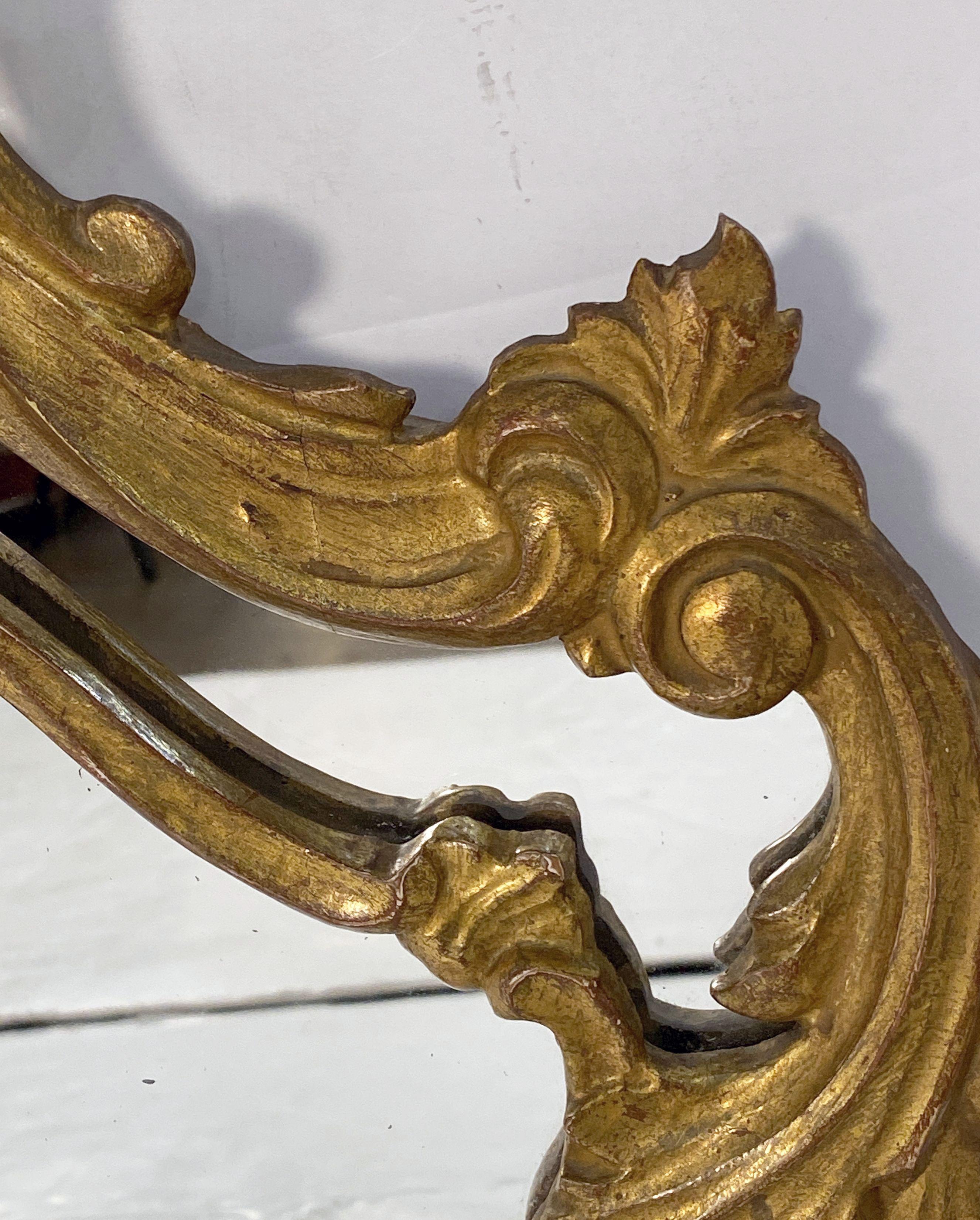 English Pierced Gilt Wall Mirror in the Rococo Style (H 30 3/4 x W 18 1/2) For Sale 2