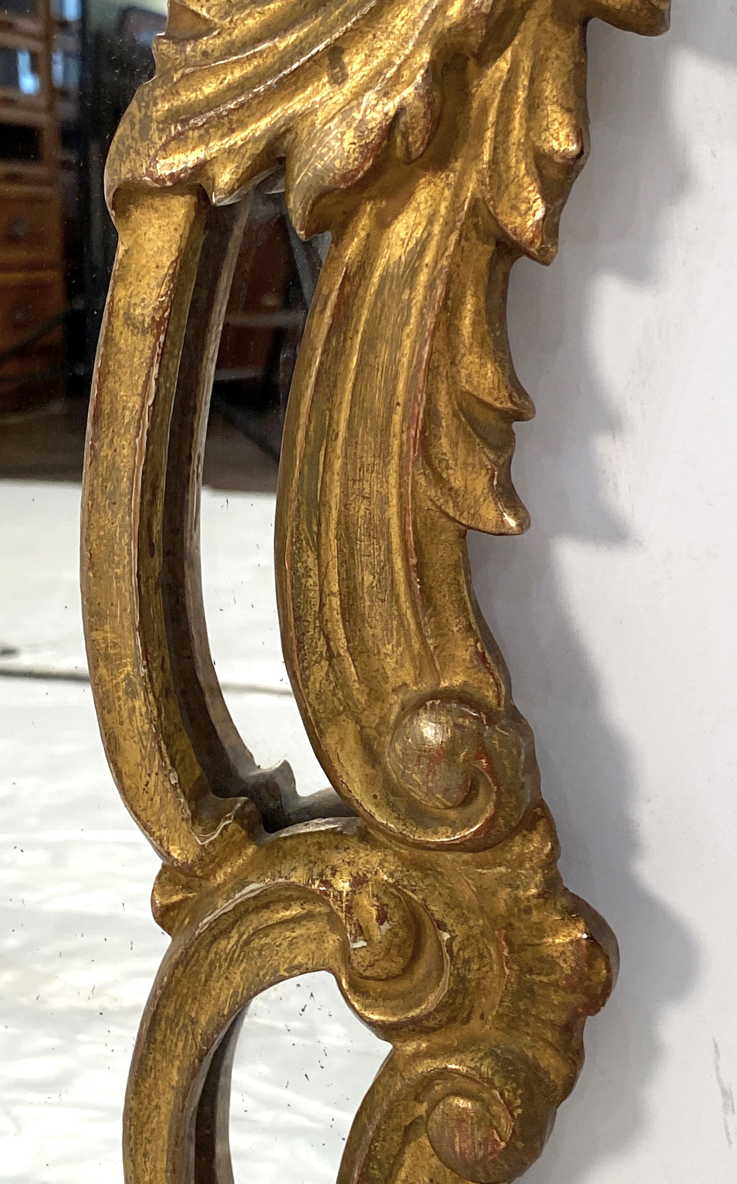 English Pierced Gilt Wall Mirror in the Rococo Style (H 30 3/4 x W 18 1/2) For Sale 3