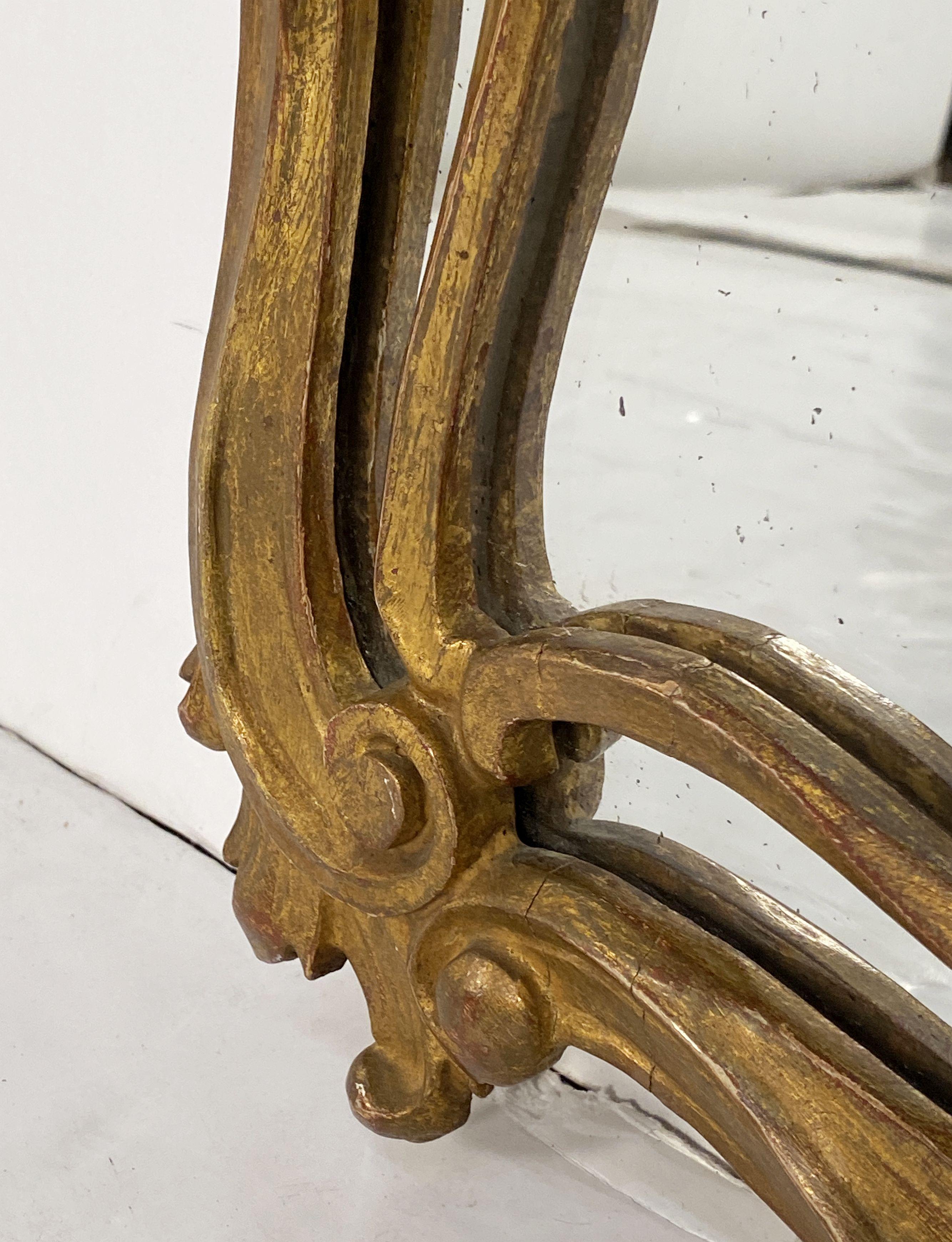English Pierced Gilt Wall Mirror in the Rococo Style (H 30 3/4 x W 18 1/2) For Sale 5