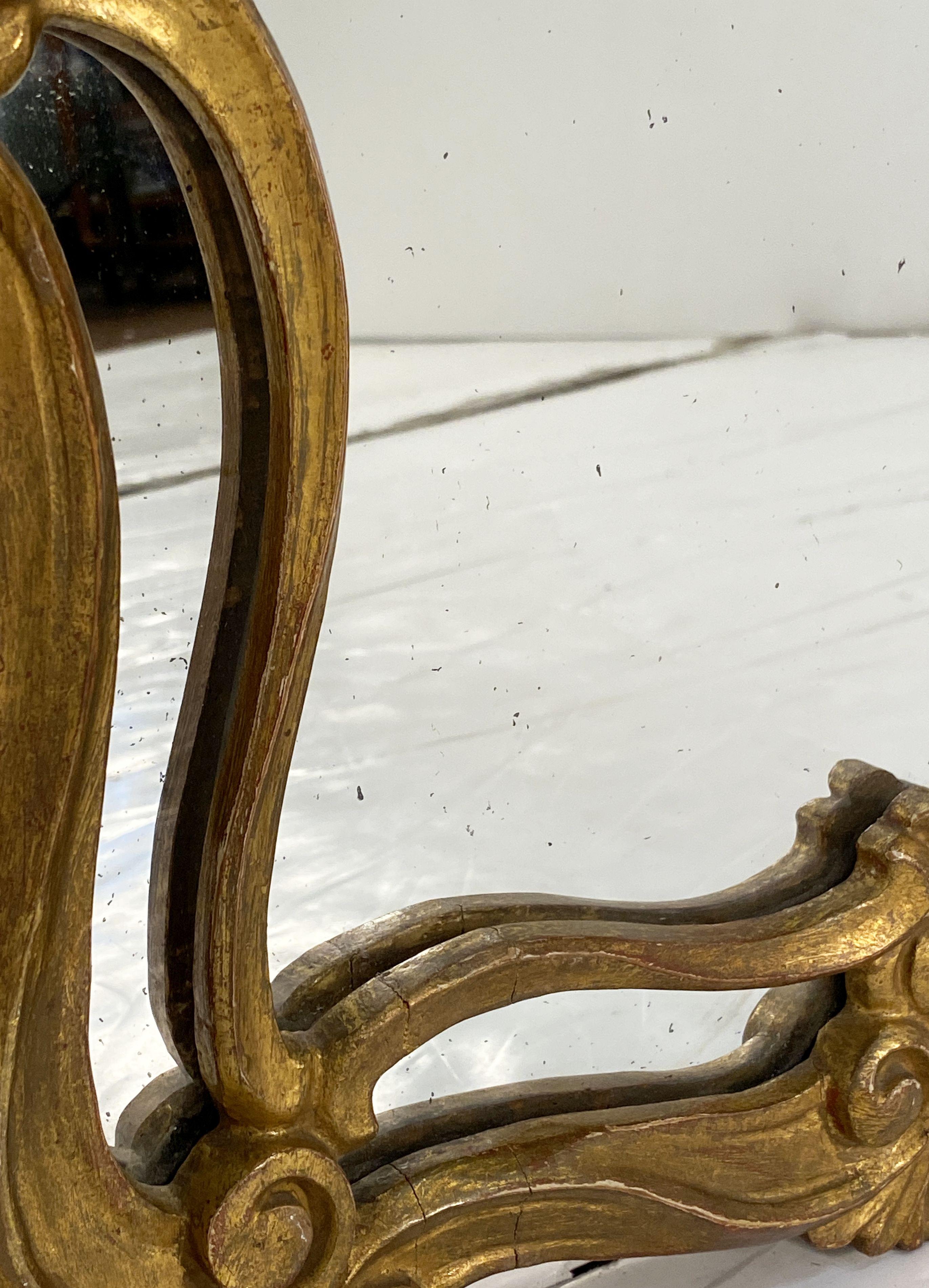 English Pierced Gilt Wall Mirror in the Rococo Style (H 30 3/4 x W 18 1/2) For Sale 7