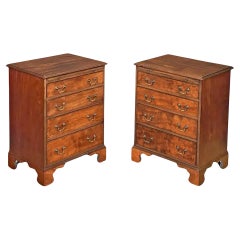 Pair of English Bachelor's Small Chests of Mahogany with Brush Slides