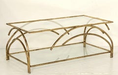 French Modernist Rectangular Low or Coffee Table of Brass