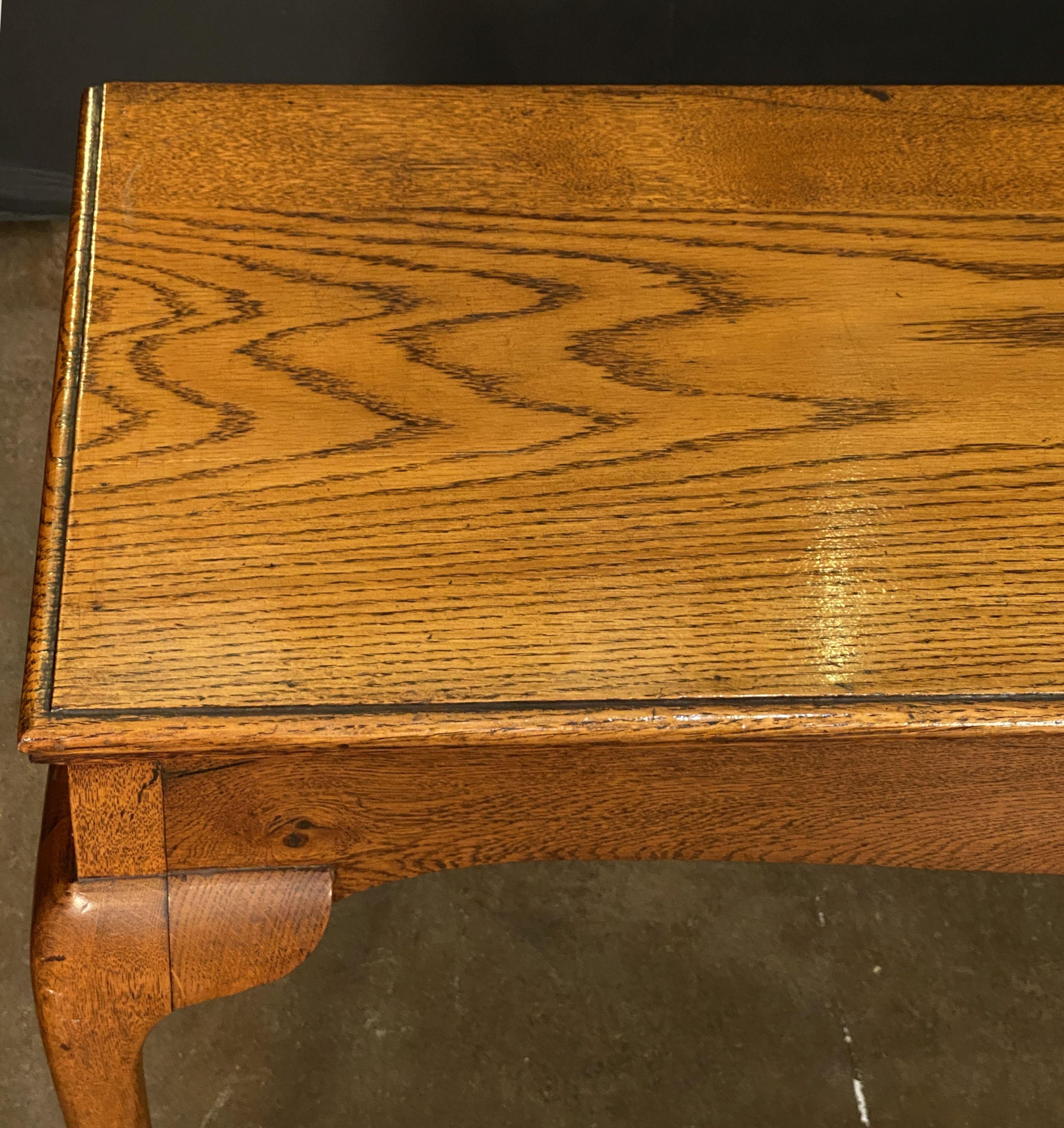 English Grand Hall Bench or Window Seat of Patinated Oak For Sale 5