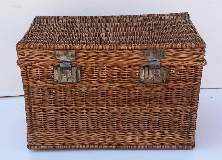 Large French Willow Basket Hamper at 1stDibs