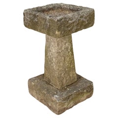 English Garden Square Bird Bath of Carved Purbeck Stone
