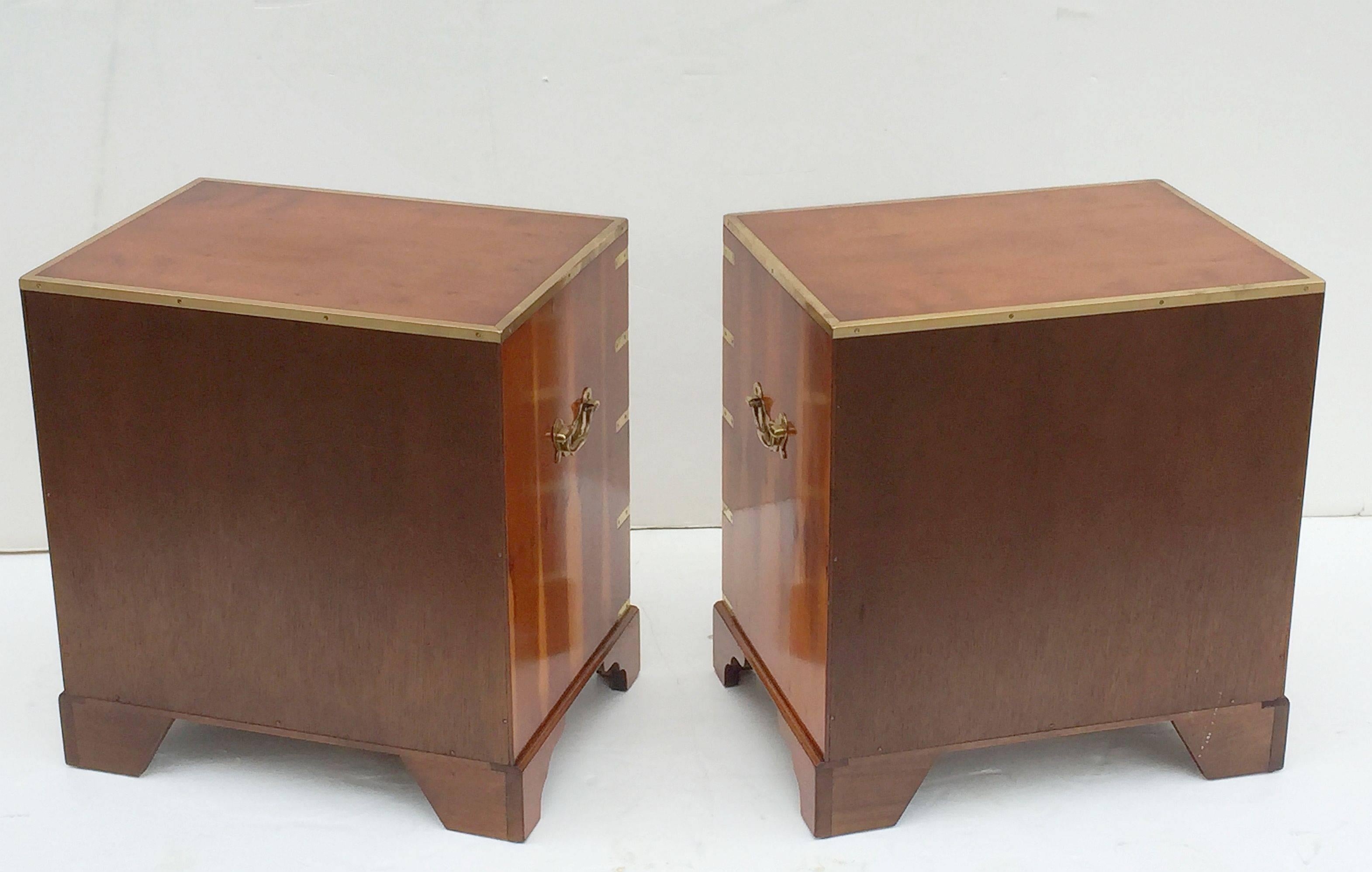 Pair of Campaign Style Nightstands or Low Chests 3