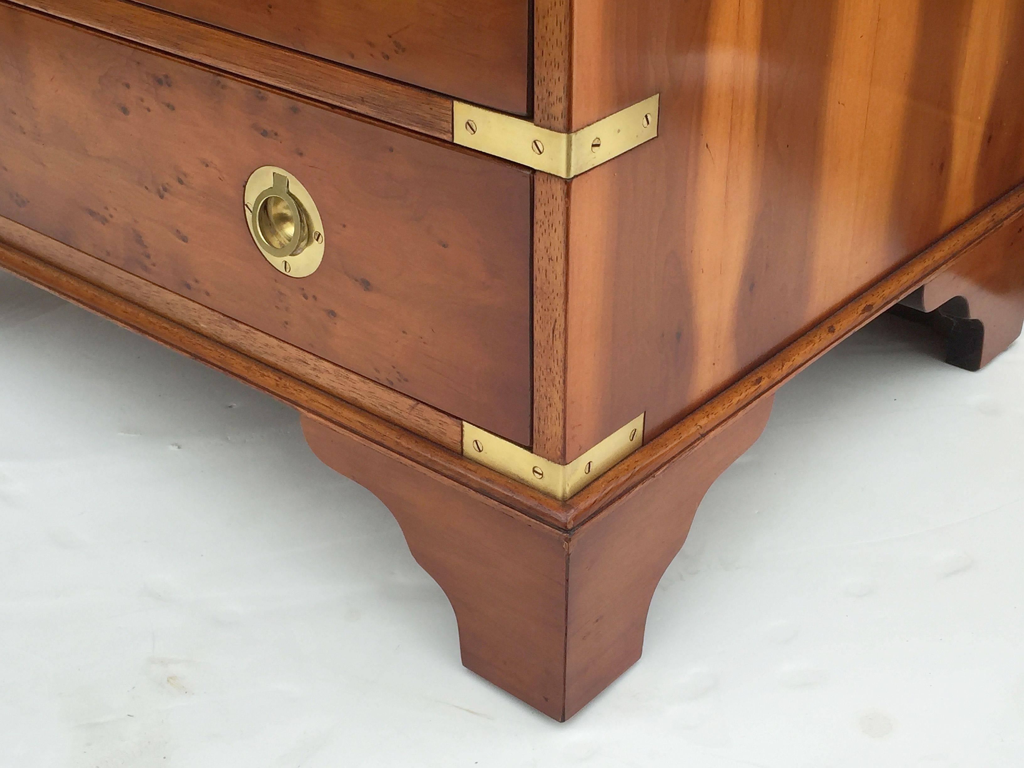 Pair of Campaign Style Nightstands or Low Chests 2