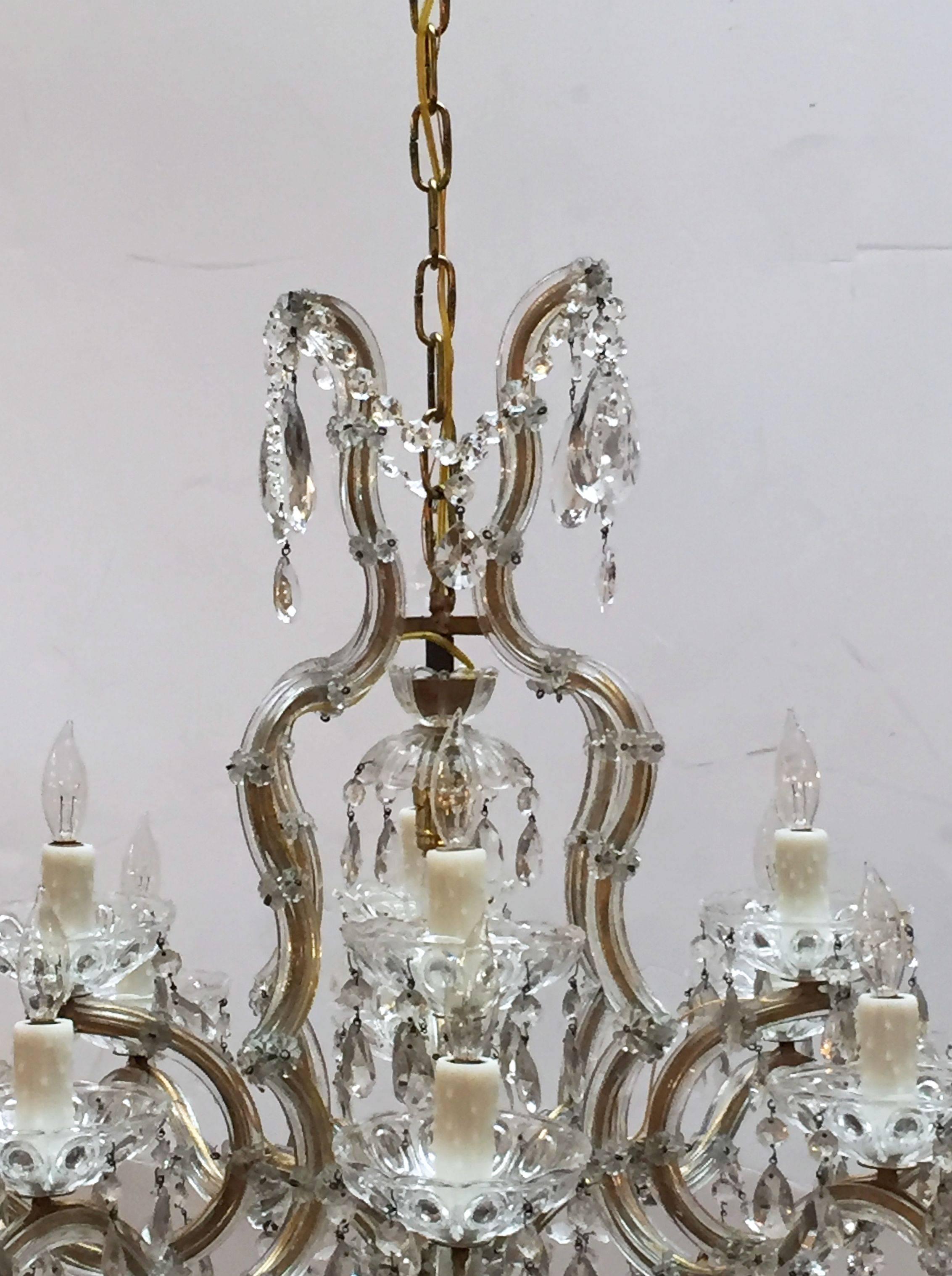 Maria Theresa Seventeen-Light Crystal Drop Chandelier from Italy In Good Condition In Austin, TX