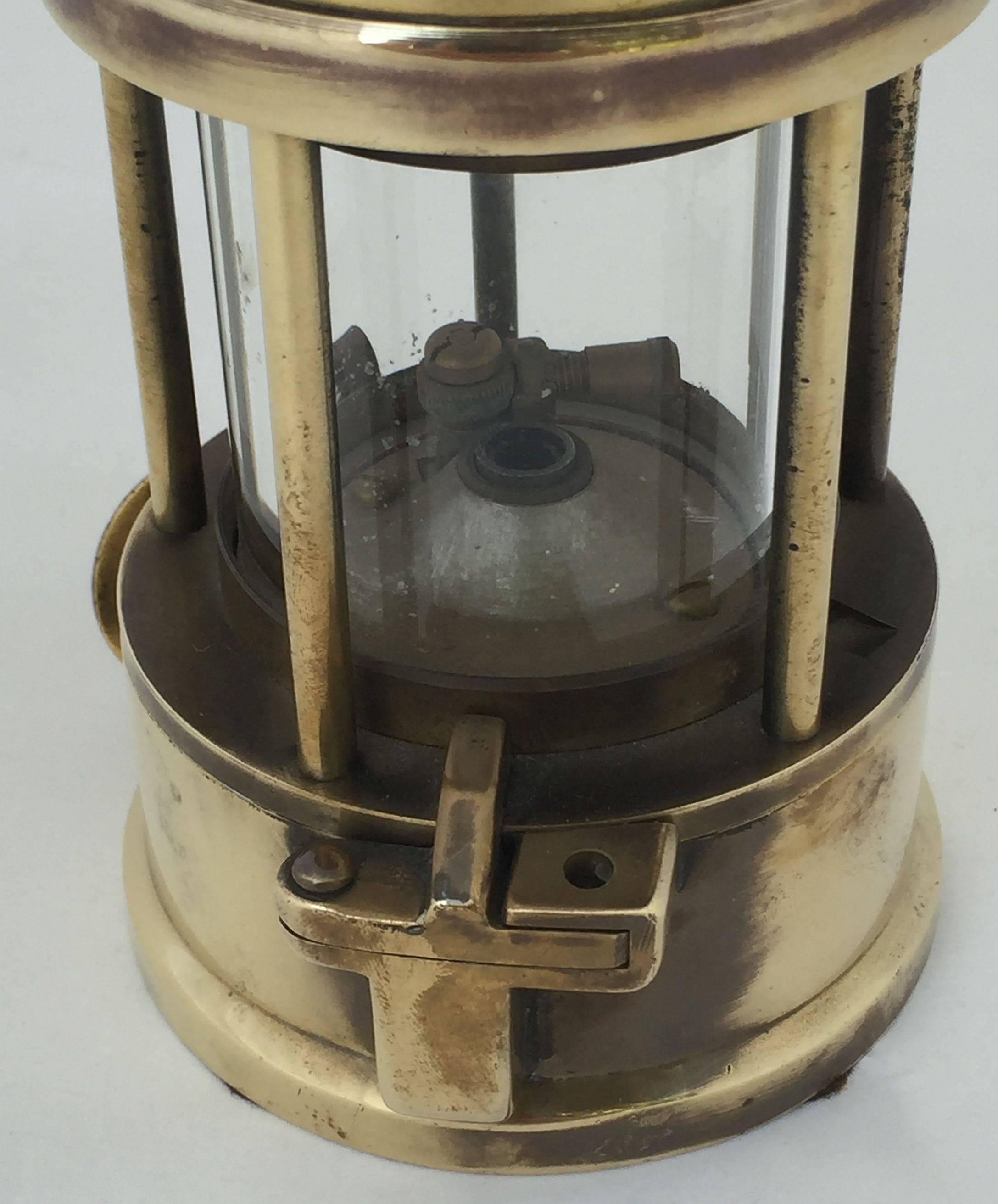 English Miner's Lamp in Brass 5