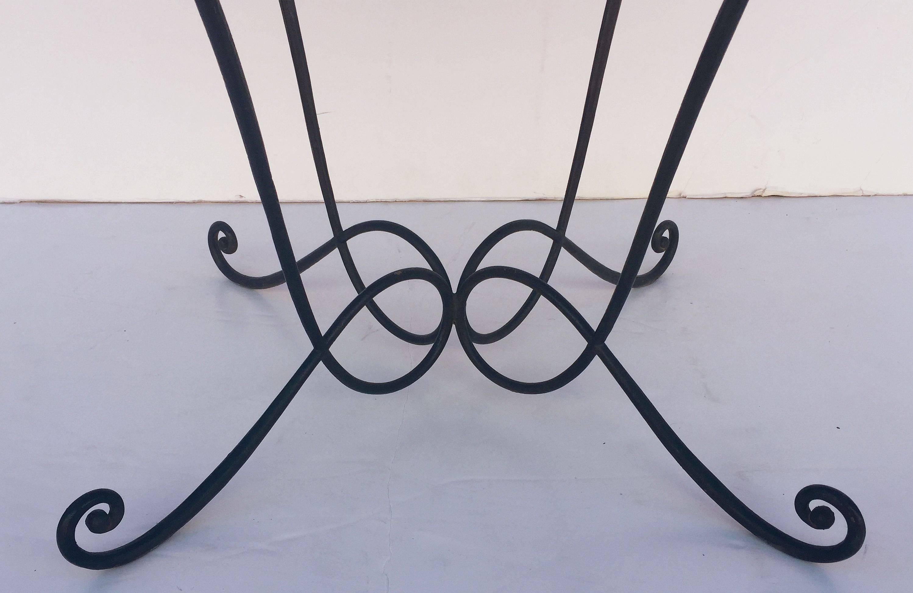 French Round Table of Wrought Iron and Smoked Glass 4