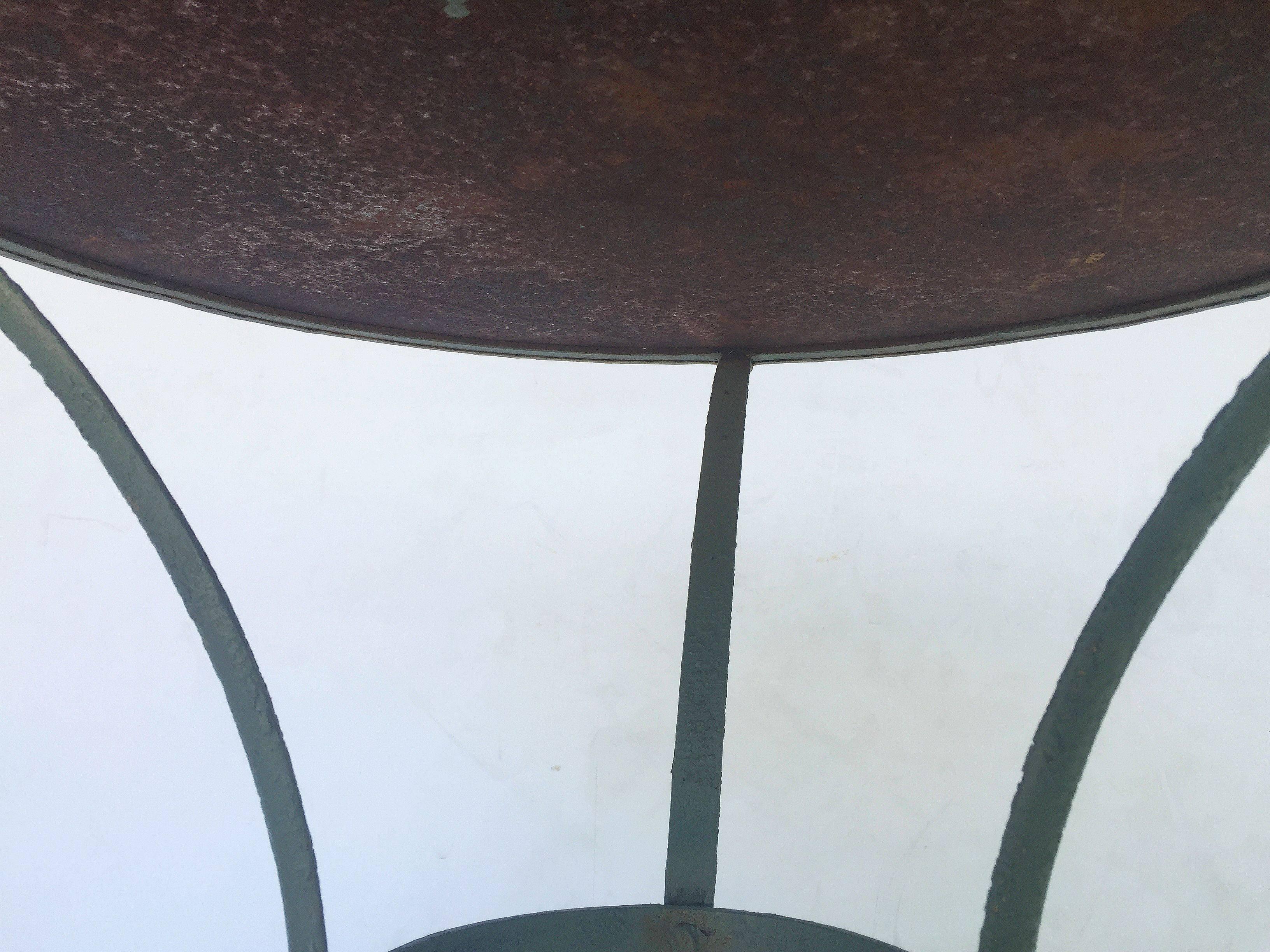 French Green-Painted Round Café or Bistro Pub Table 1