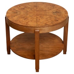 Art Deco Round Occasional or Side Table of Walnut from France
