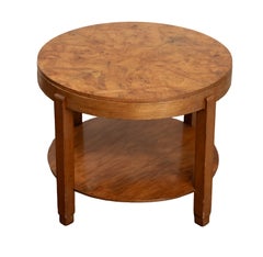 Art Deco Round Occasional or Side Table of Walnut from France