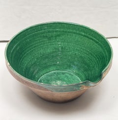 French Green Glazed Tian Bowl for Basin from Provence