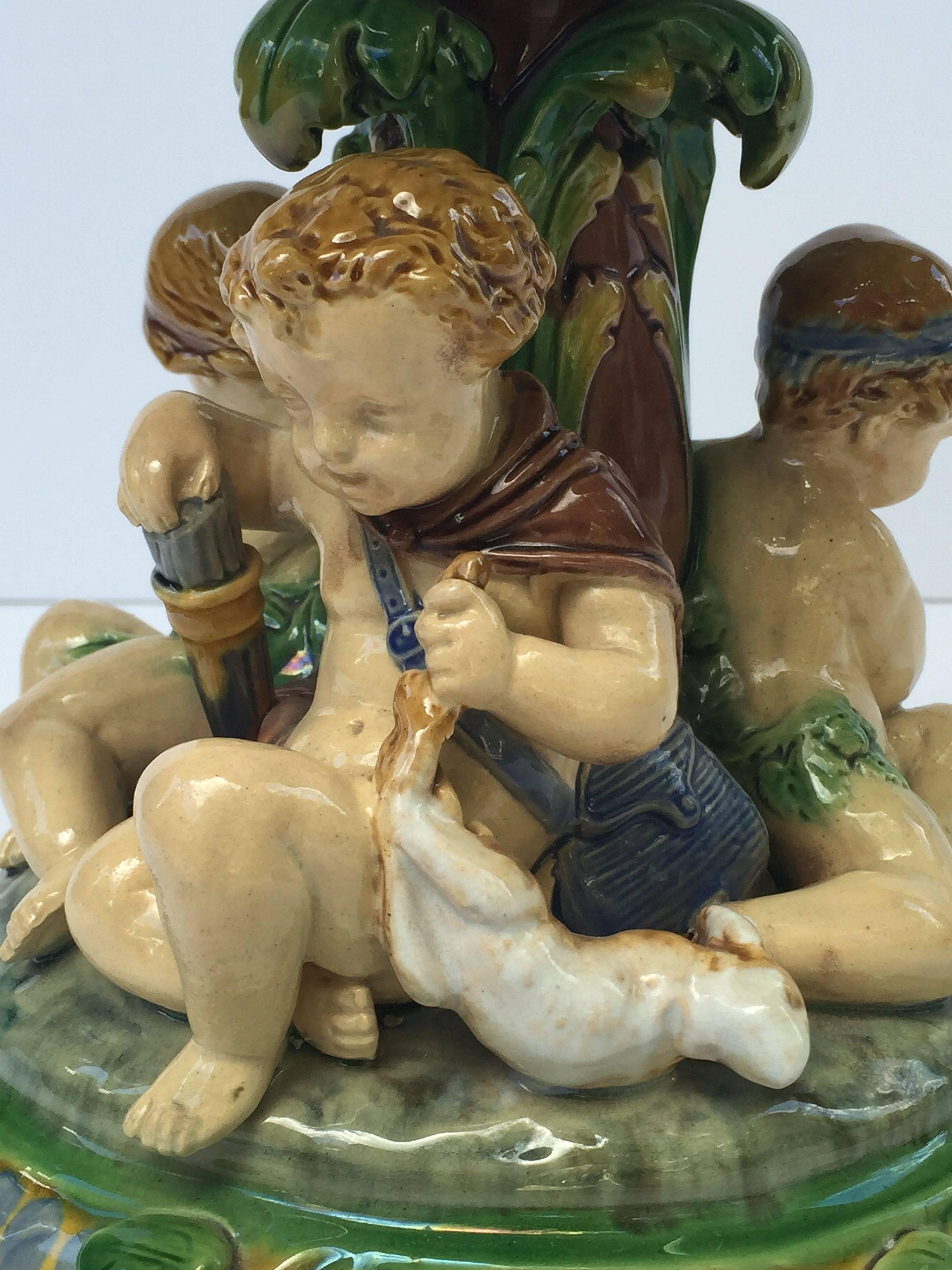 English Majolica Centerpiece by Minton, circa 1877 1