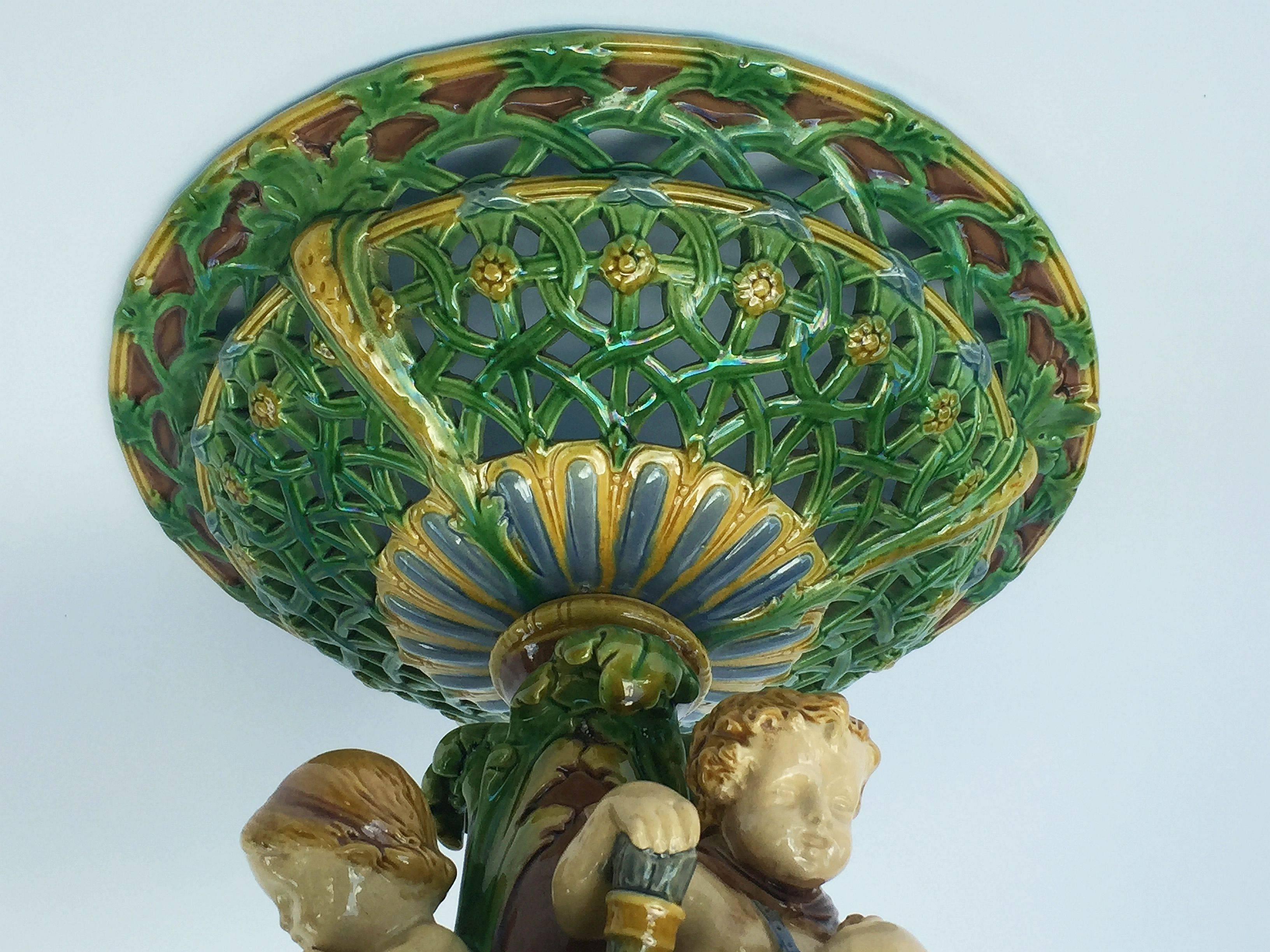 19th Century English Majolica Centerpiece by Minton, circa 1877