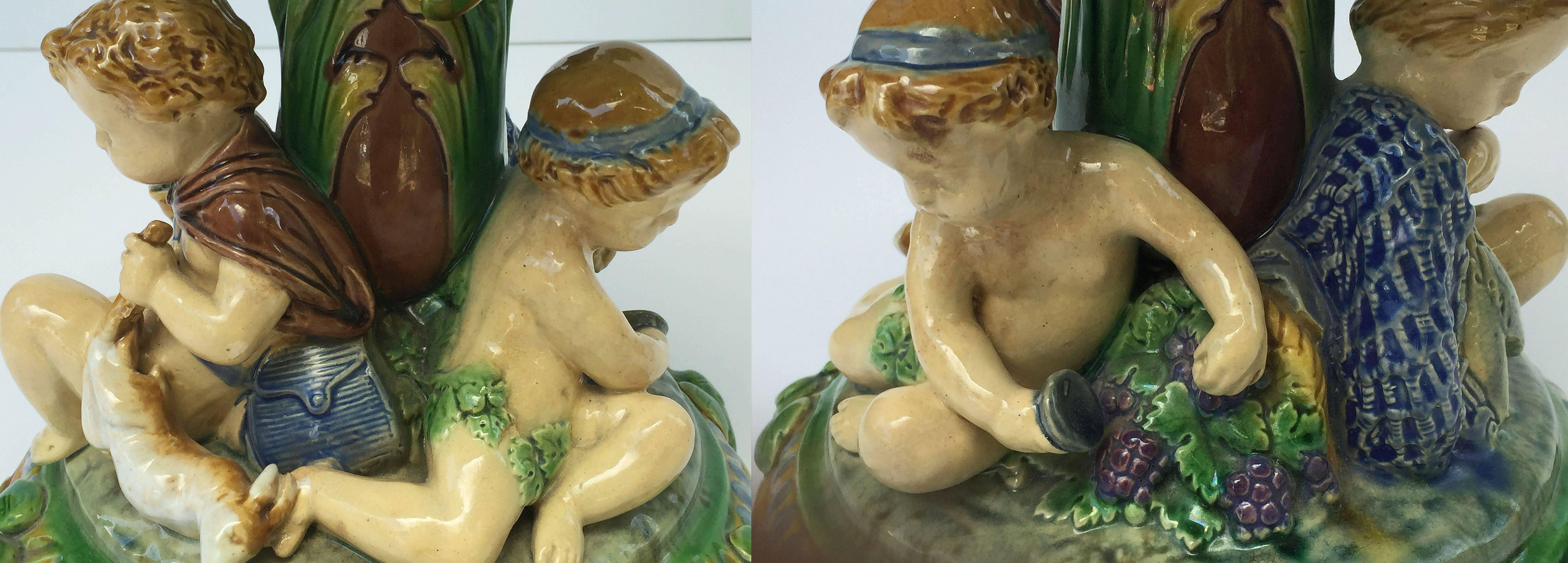 English Majolica Centerpiece by Minton, circa 1877 3