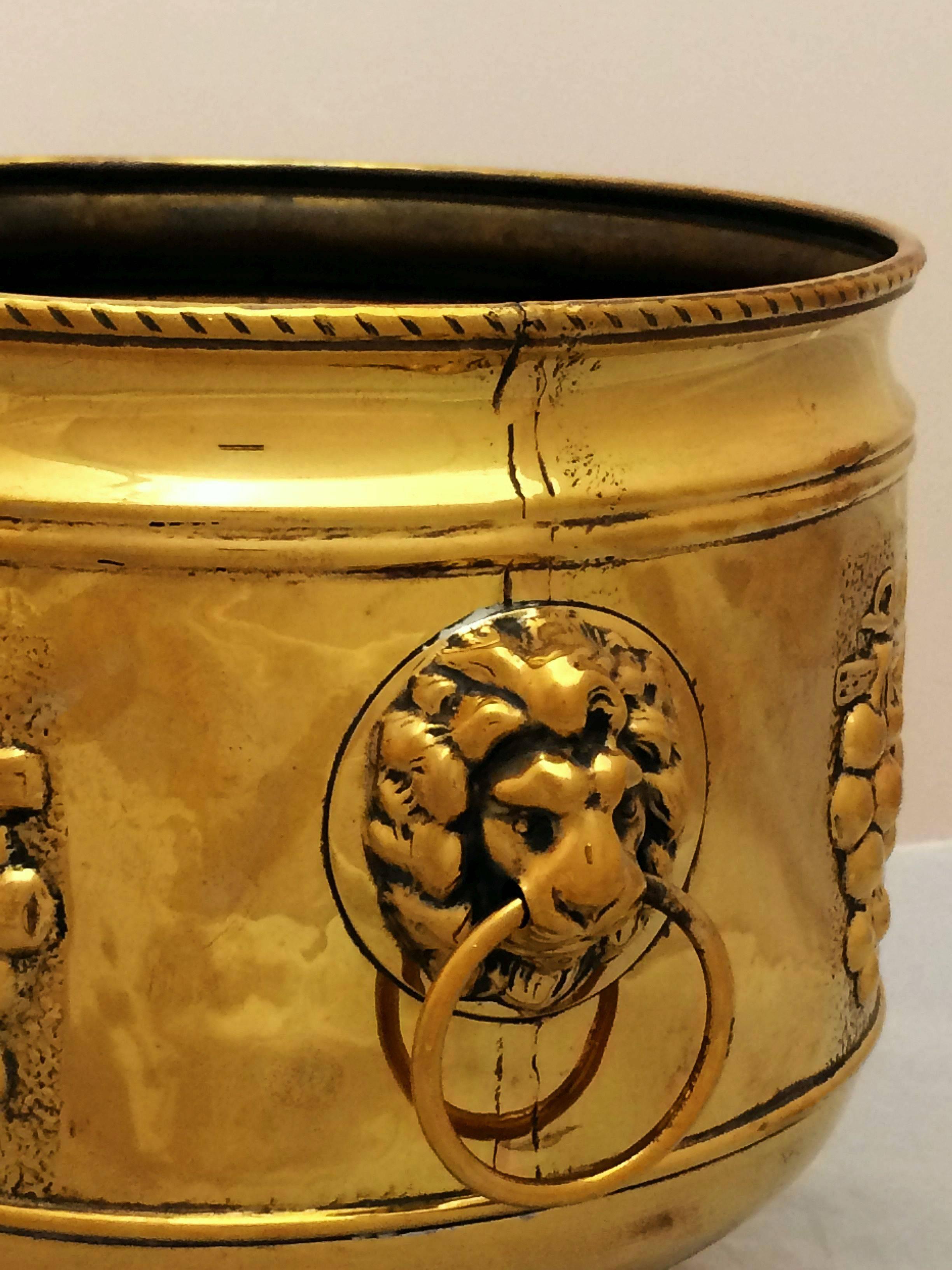 French Jardiniere or Planter of Brass with Lion's Head 3