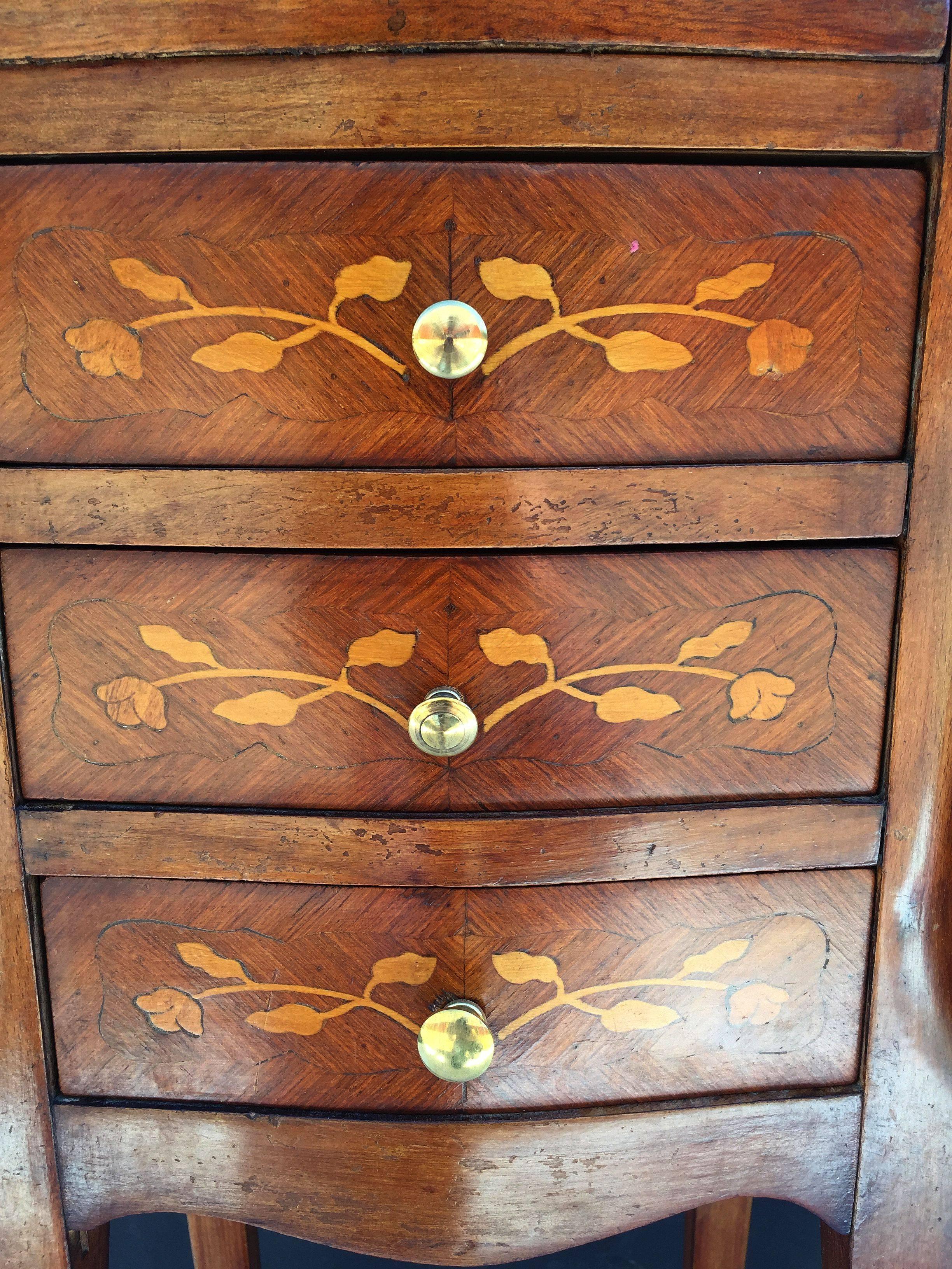 Pair of French Inlaid Nightstands or Bedside Tables 3