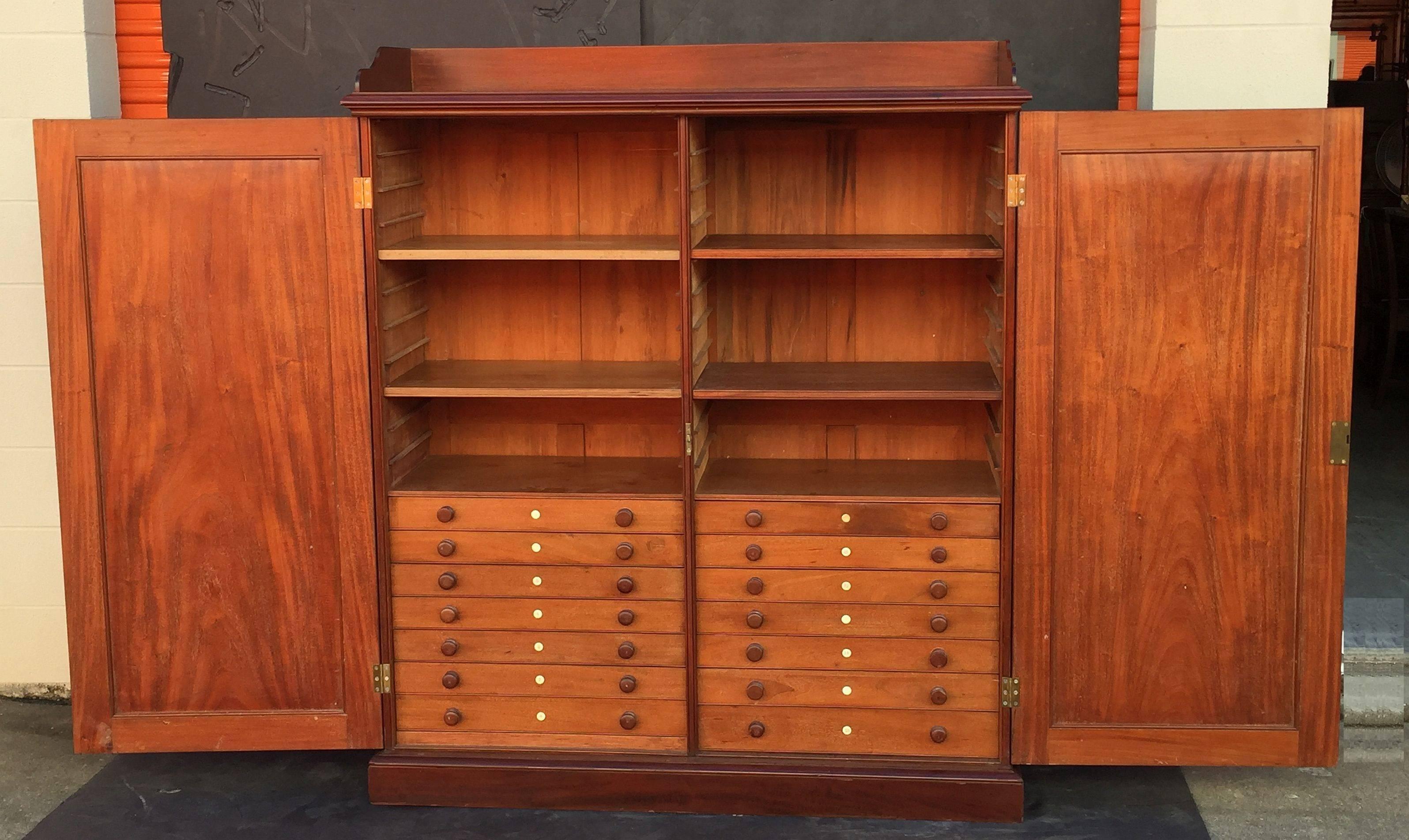 20th Century Estate Compendium or Collector's Cabinet of Mahogany from England For Sale
