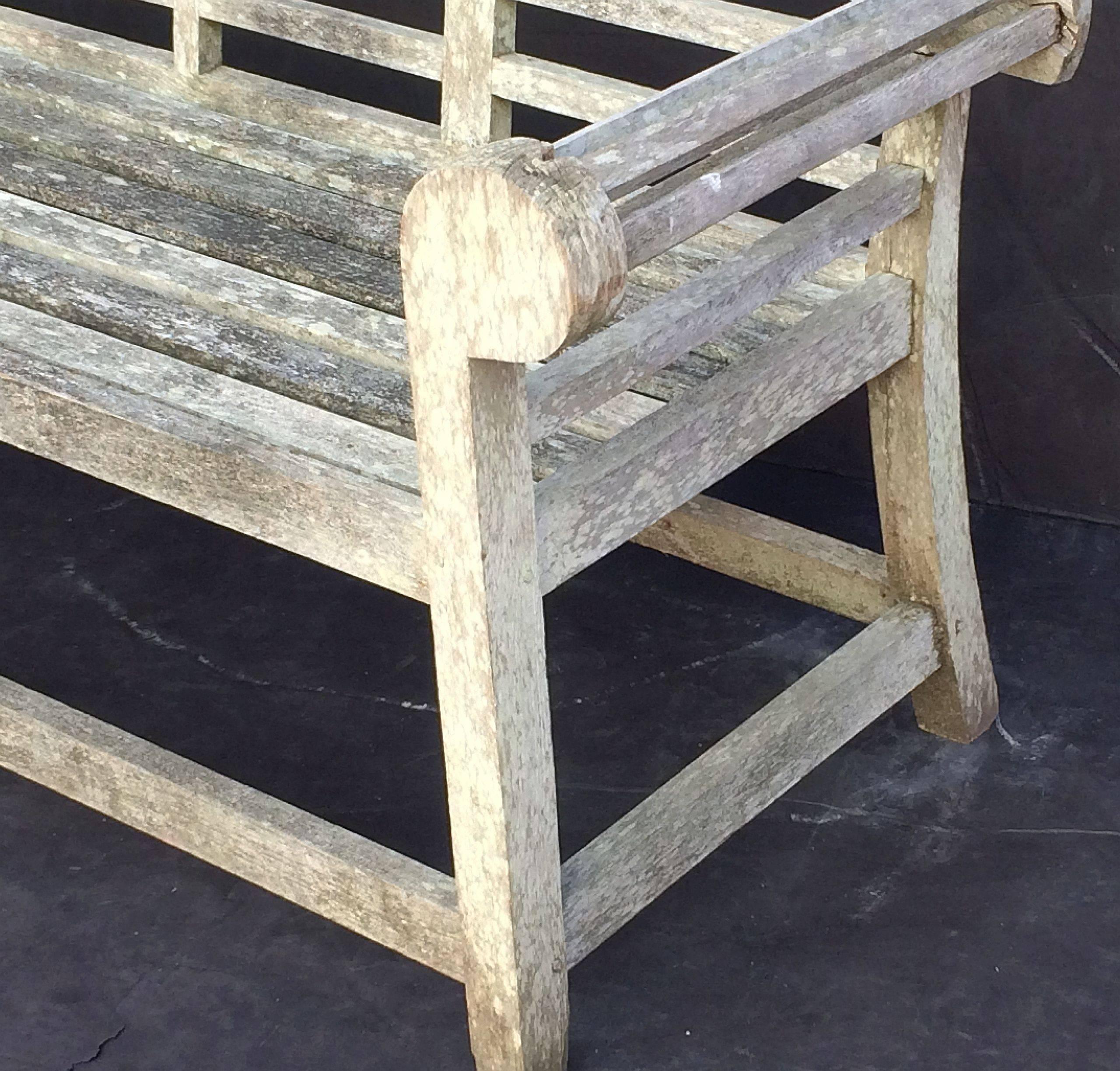20th Century Lutyens Style Garden Bench Seat of Teak