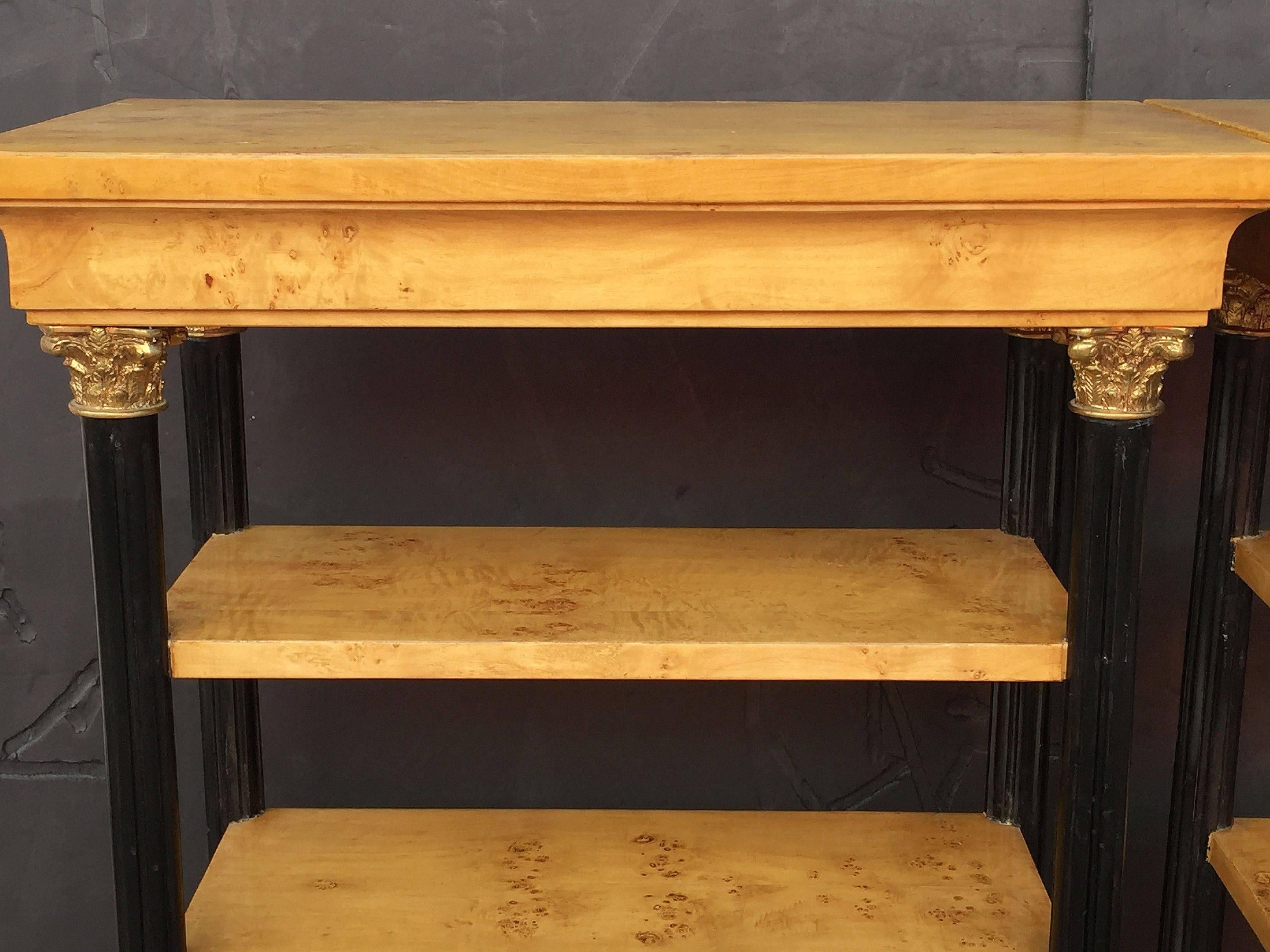 Metal Biedermeier Style Open Bookcases or Shelves from England 'Individually Priced'