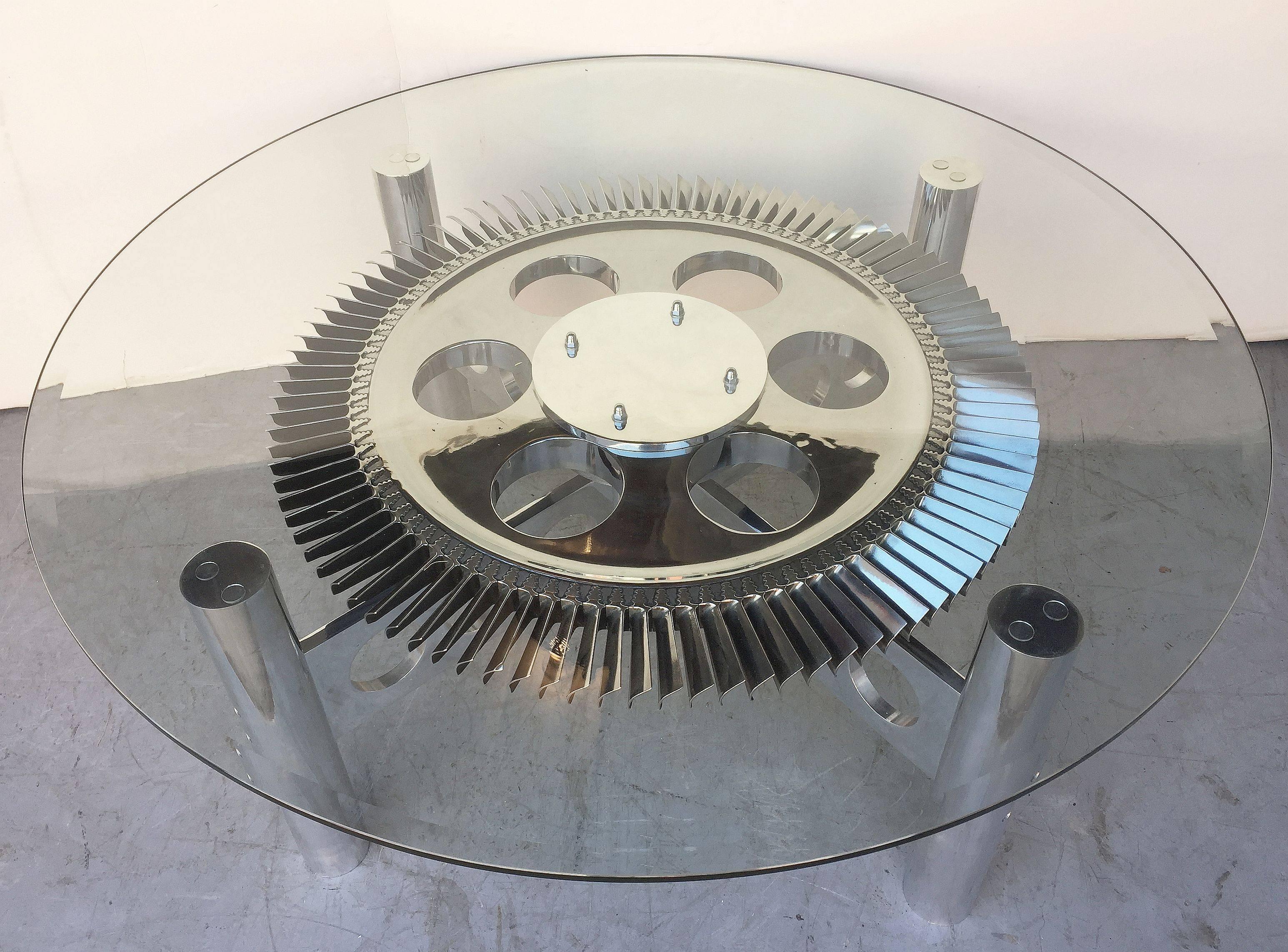 Rolls Royce Jet Engine Impeller Low Table from England In Excellent Condition In Austin, TX
