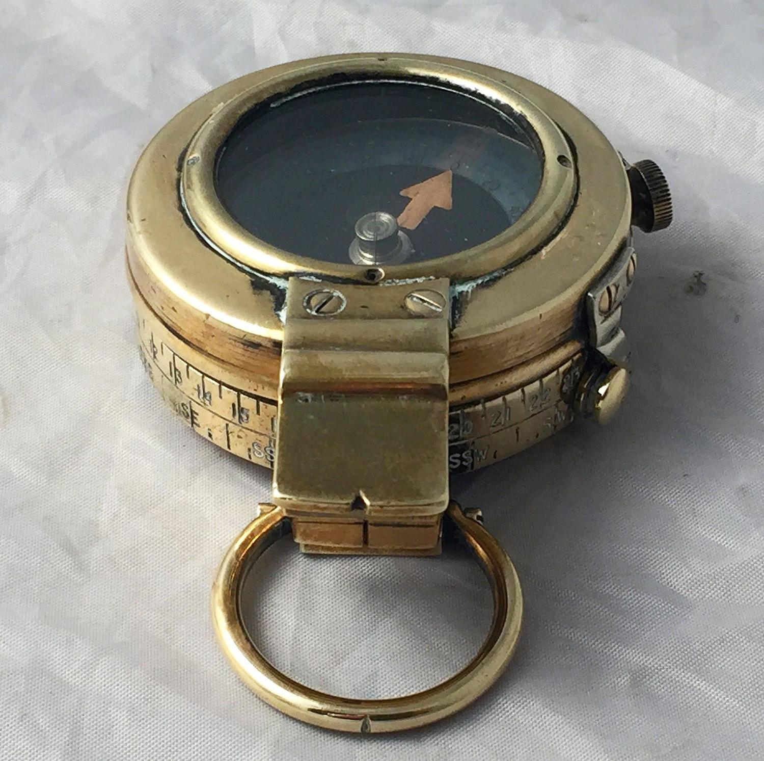 British WWI Marching Compass with Leather Case For Sale at 1stdibs
