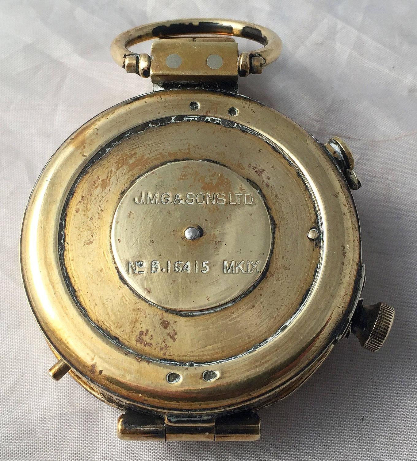 British WWI Marching Compass with Leather Case For Sale at 1stdibs