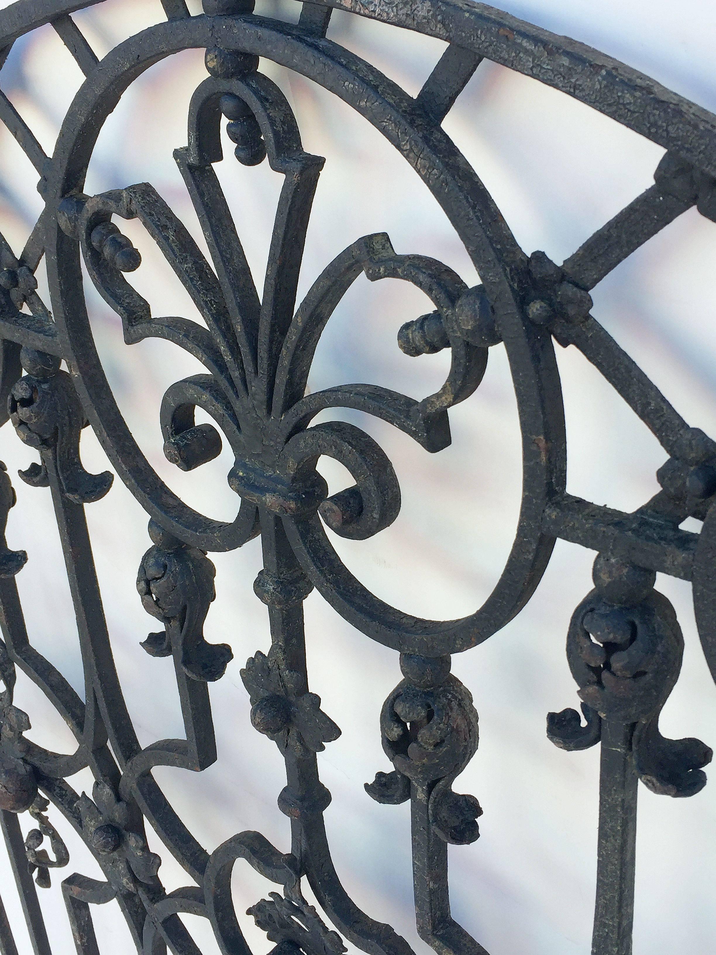 Large French Arched Gate of Wrought Iron from the 19th Century 3