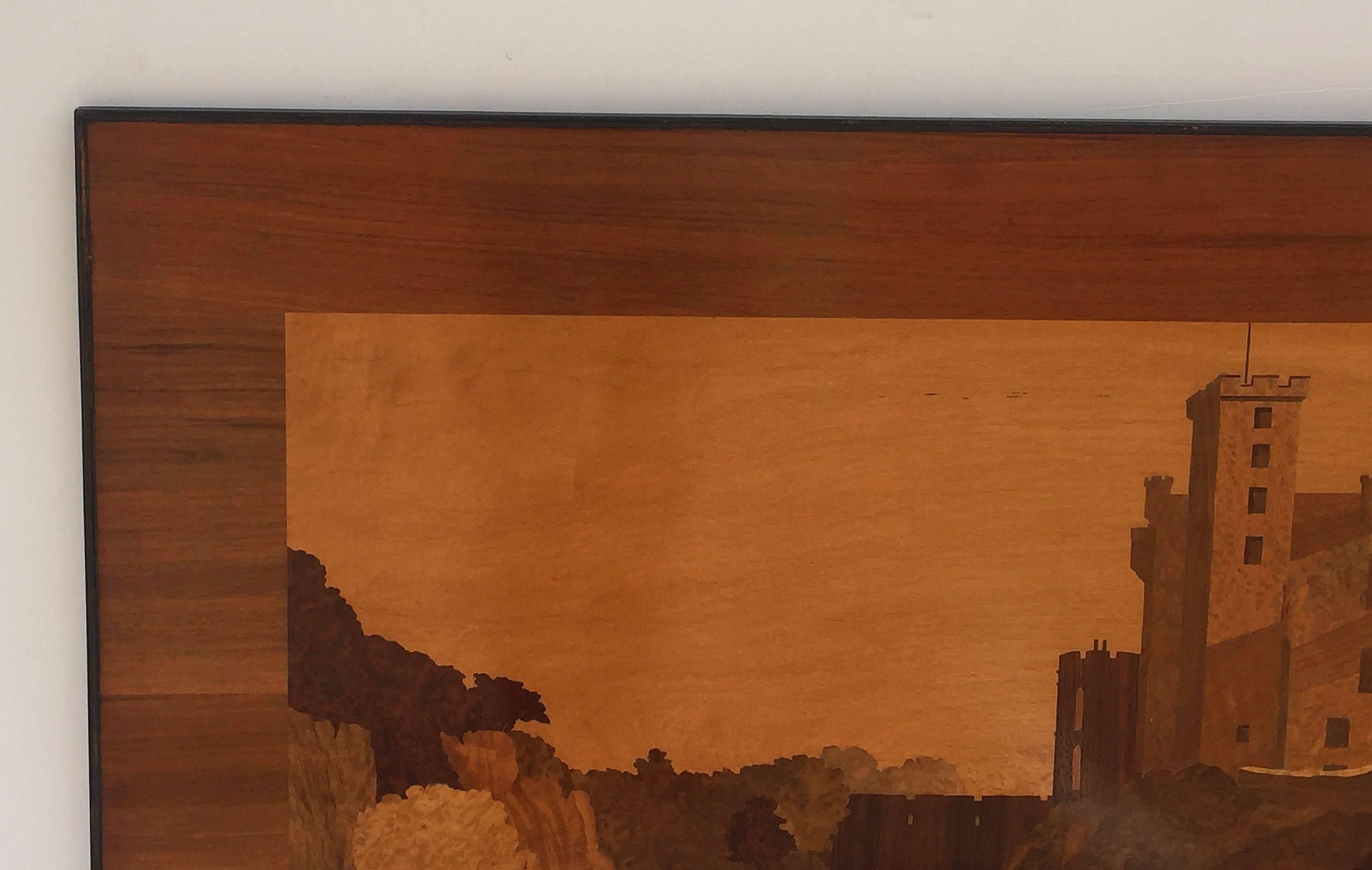 20th Century Large Scottish Marquetry Panel of Dunvegan Castle