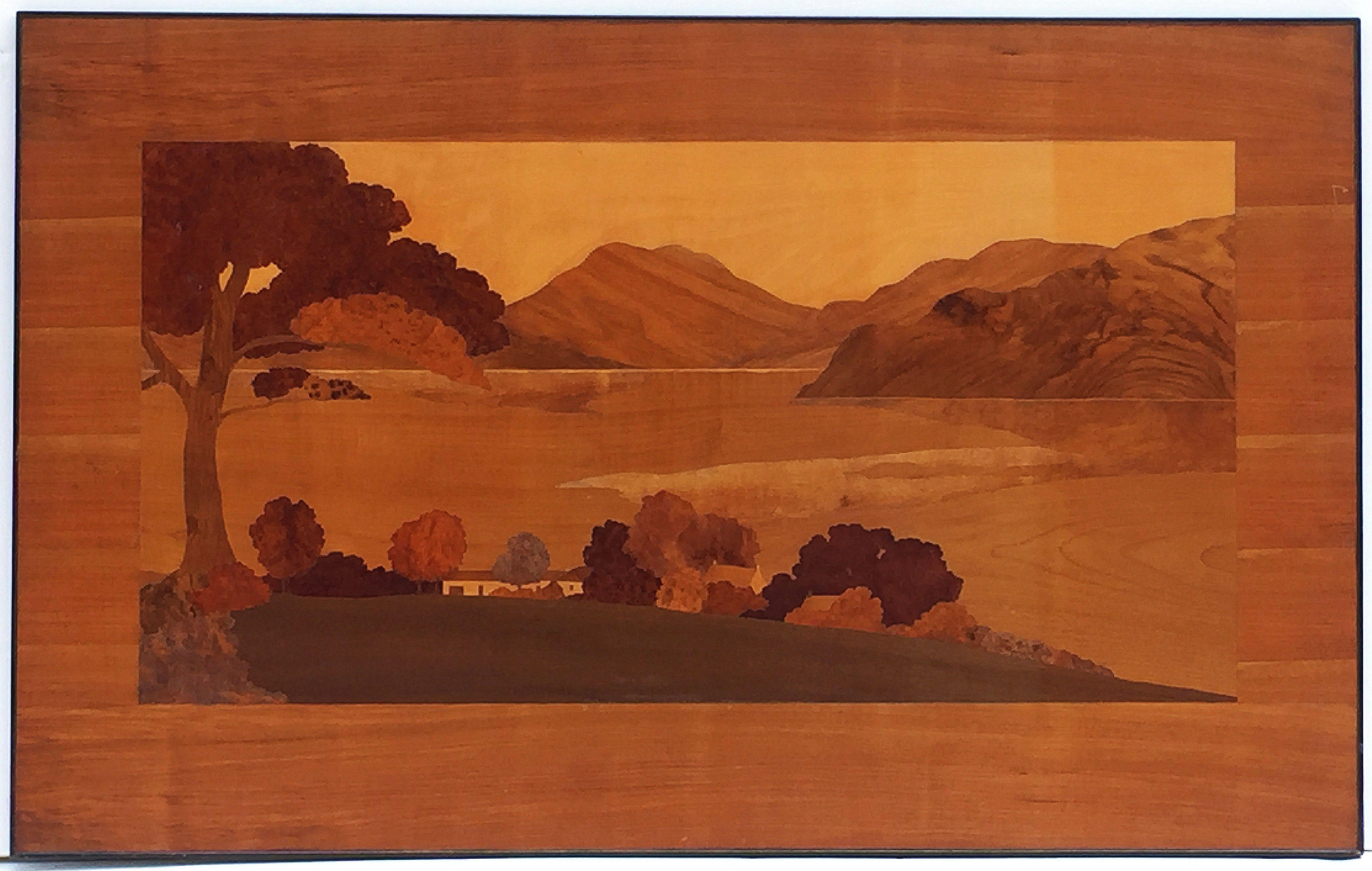 Large Scottish Marquetry Panel of Loch Fyne, Argyll In Excellent Condition In Austin, TX