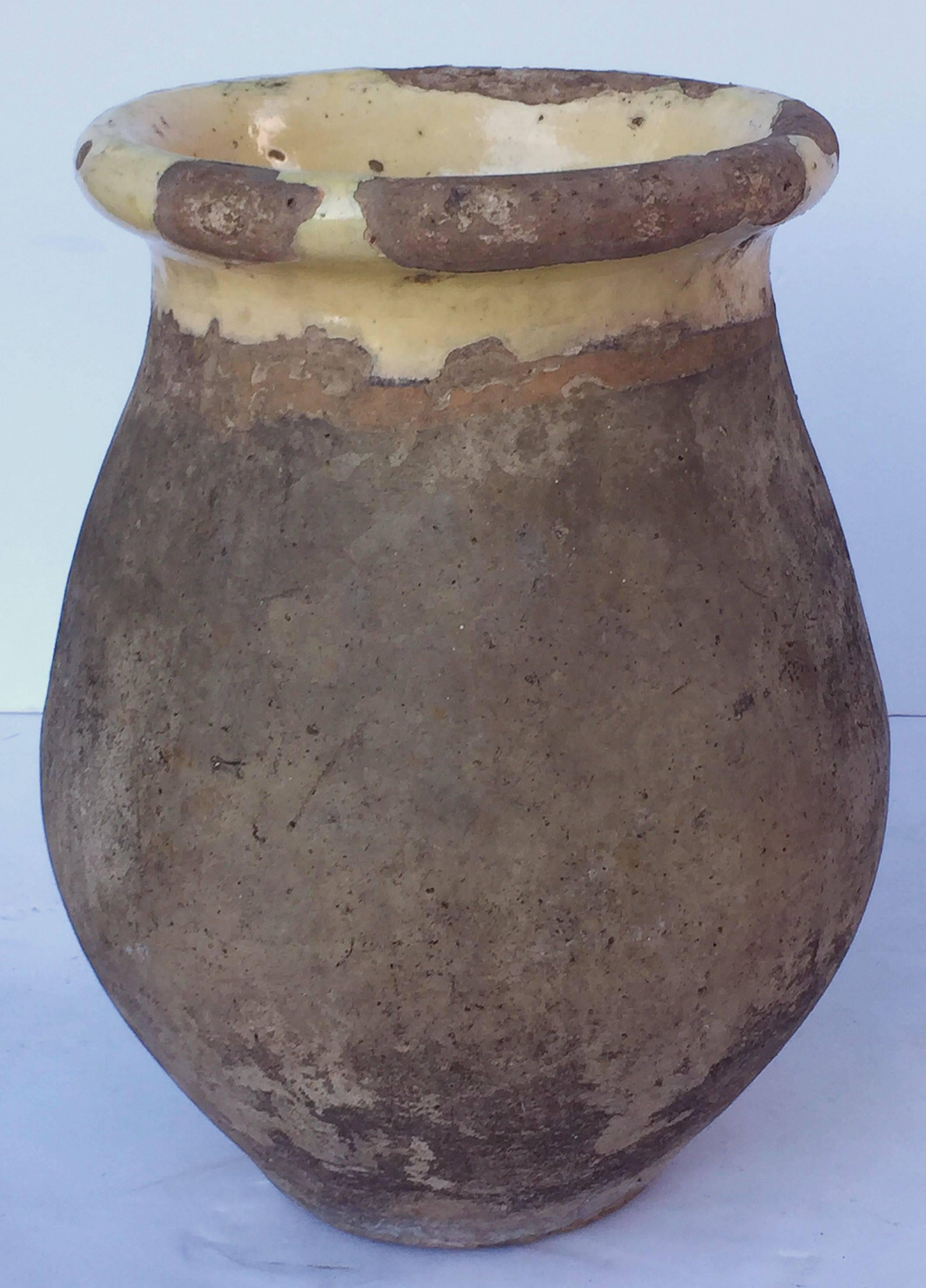 Glazed Biot Garden Urn or Oil Jar from France