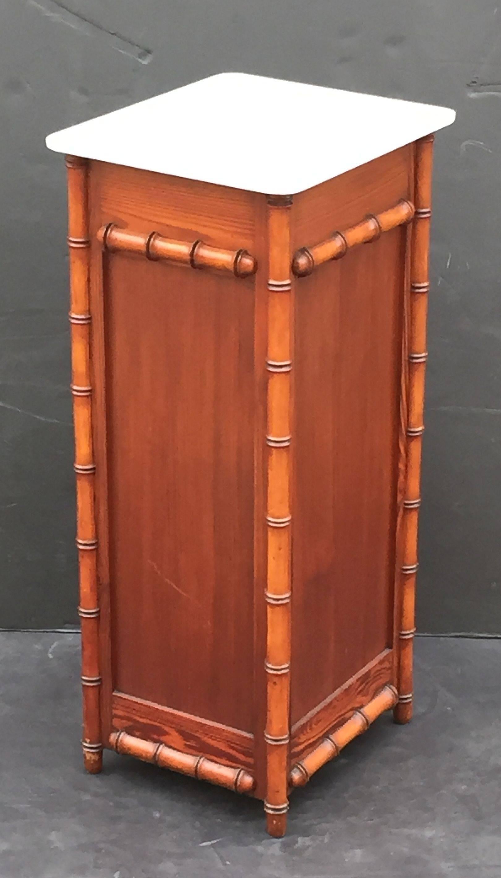 Faux Bamboo Nightstand In Excellent Condition In Austin, TX
