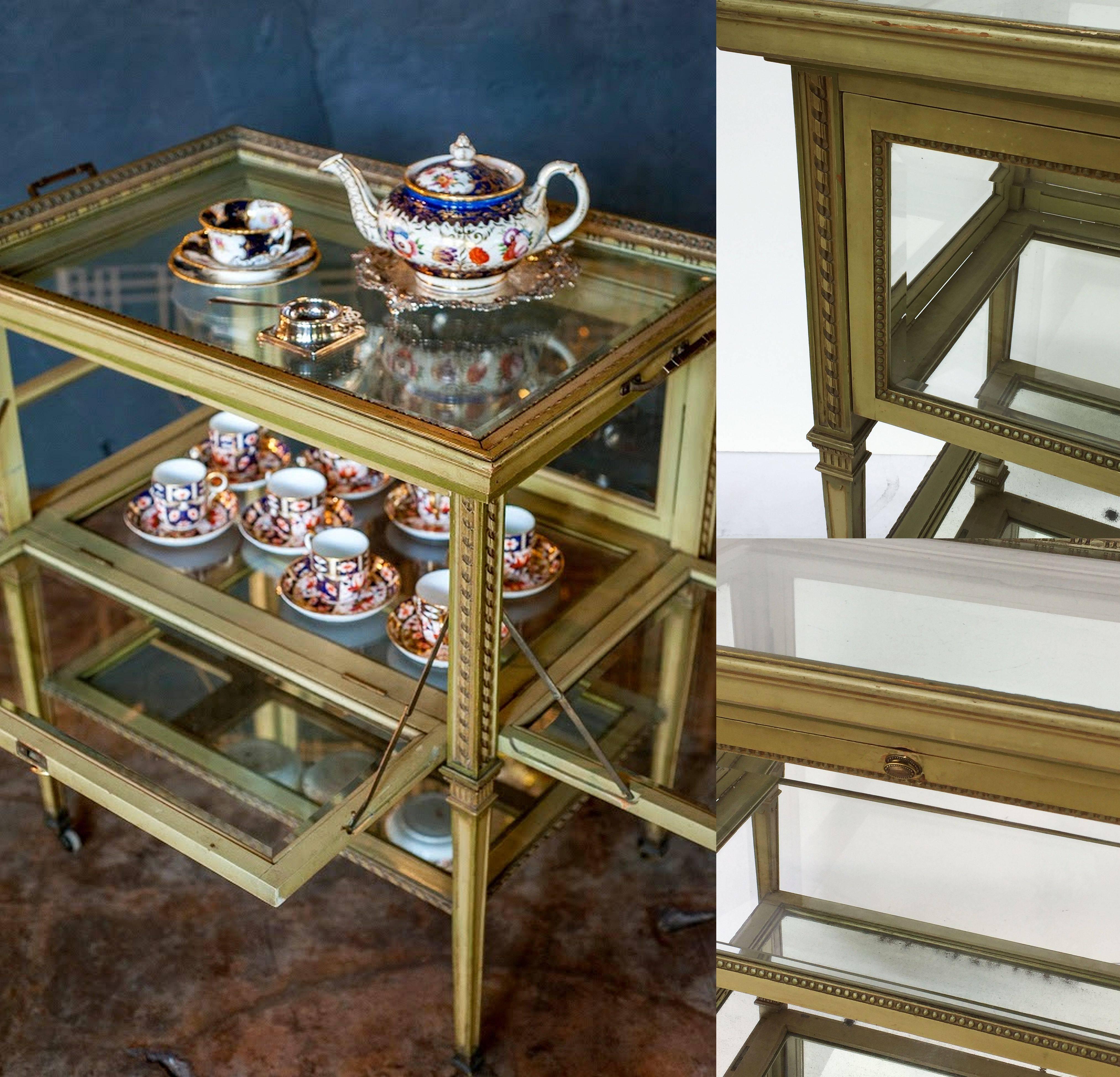 Italian Drinks Cart or Fold-Down Tea Table with Removable Tray Top 4