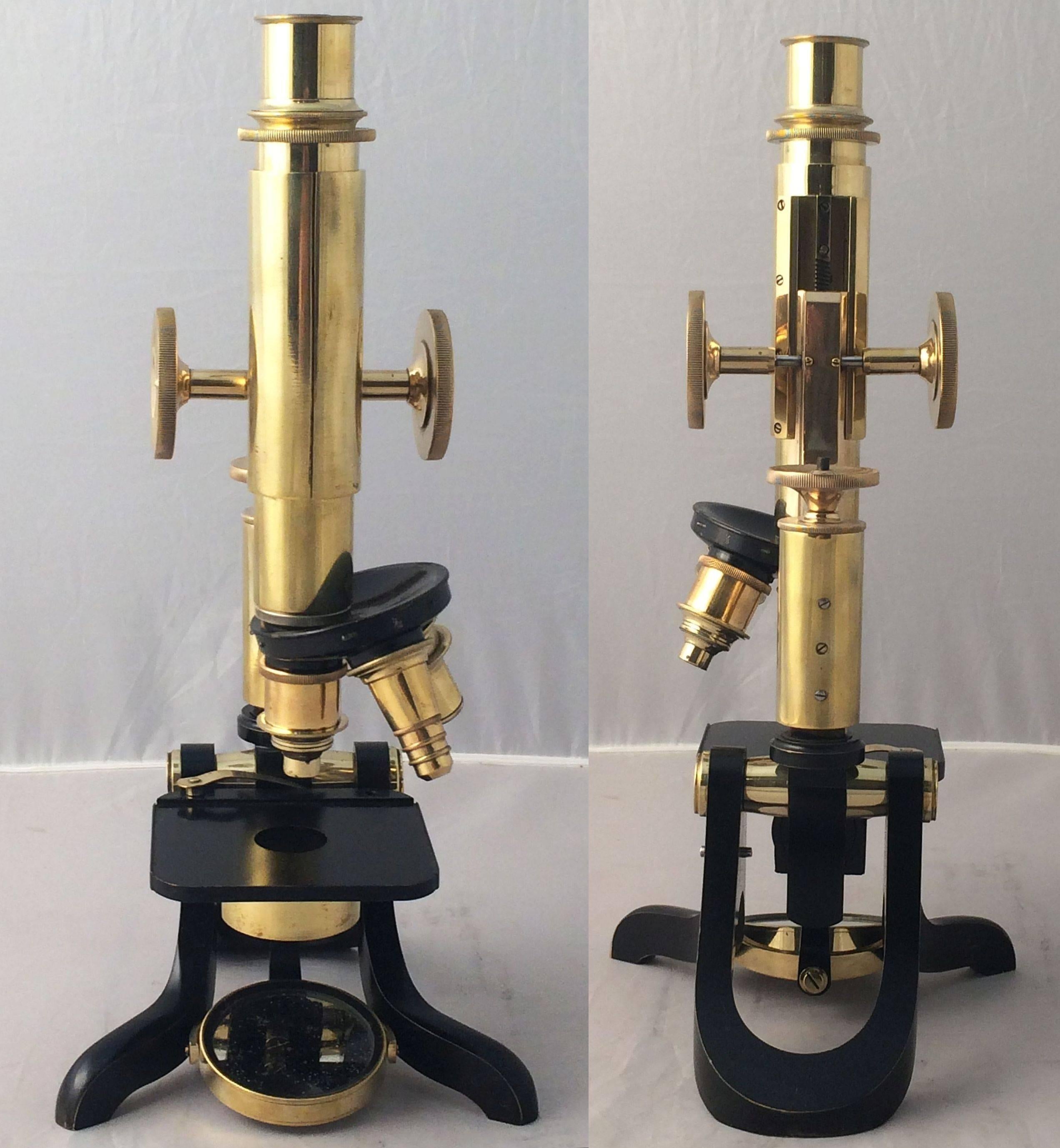 English Compound Microscope with Box and Key by Henry Crouch of London, No.4016