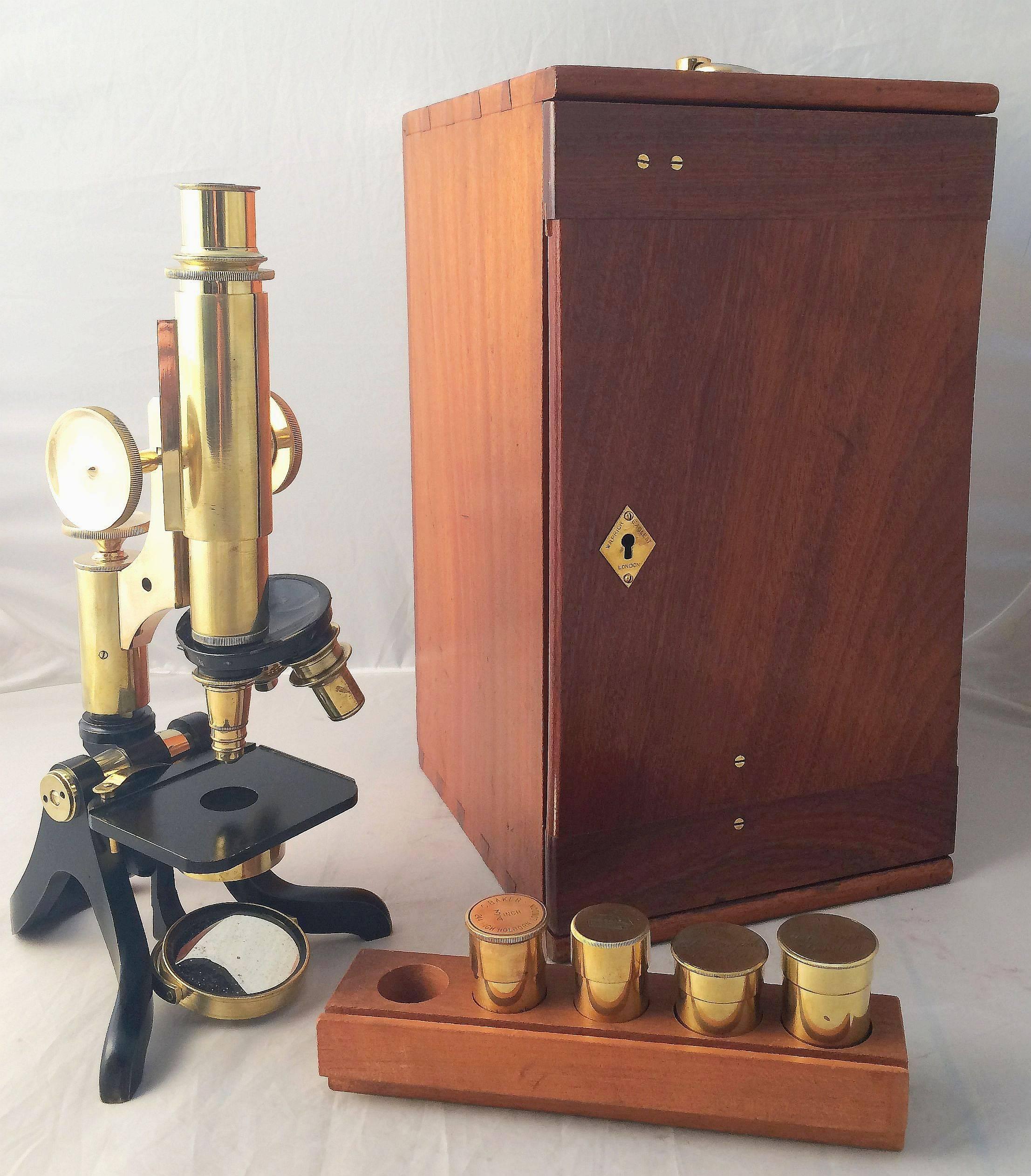 Mirror Compound Microscope with Box and Key by Henry Crouch of London, No.4016