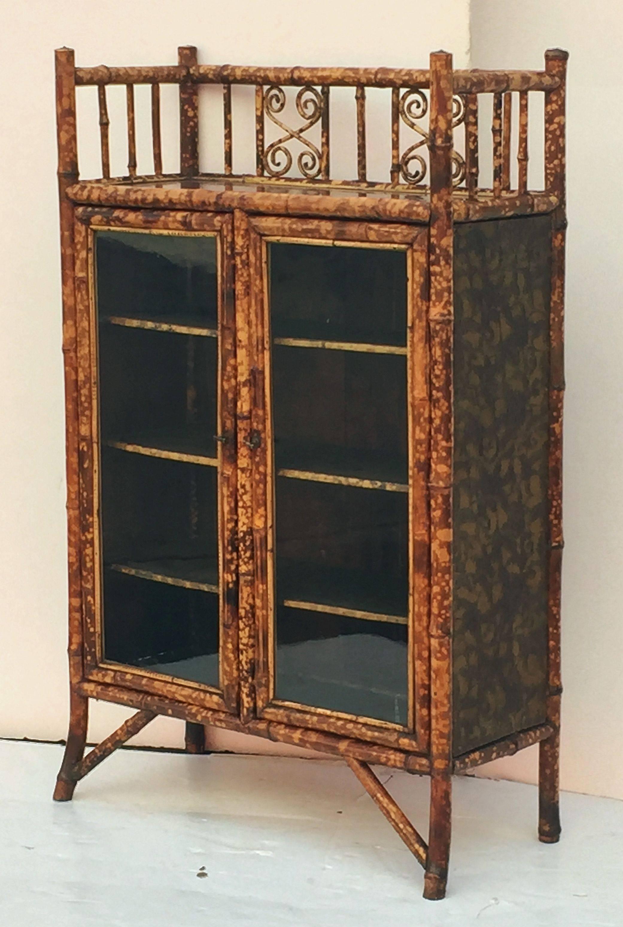 antique bamboo bookcase