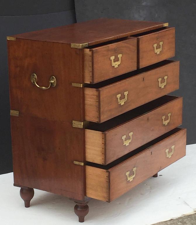 BrassBound Teak British Military Officer's Campaign Chest at 1stDibs