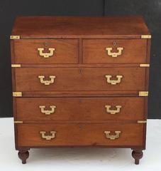 Brass-Bound Teak British Military Officer's Campaign Chest